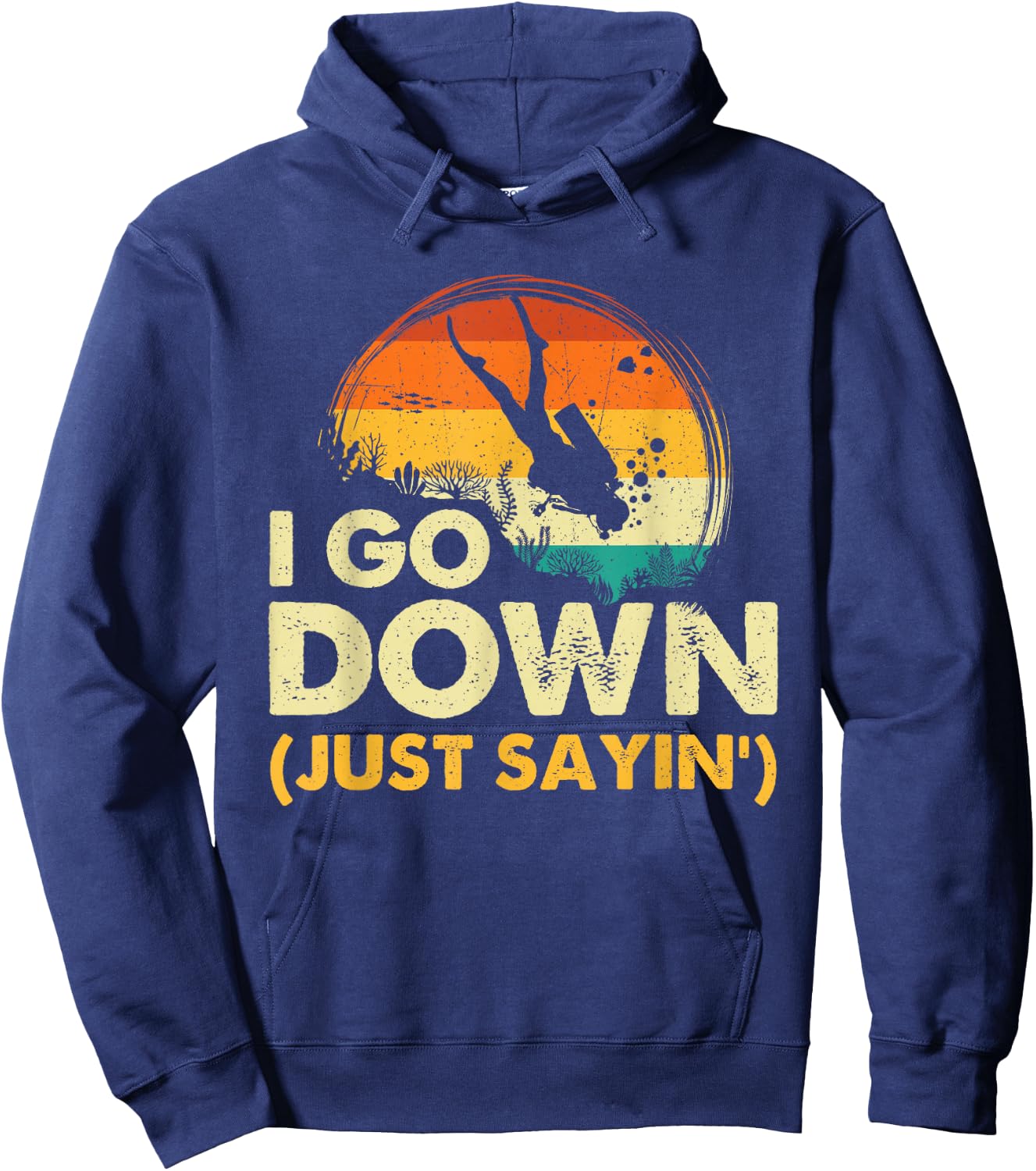 I Go Down - Scuba Diver Diving Instructor Underwater Hoodie - Hoodie | Navy