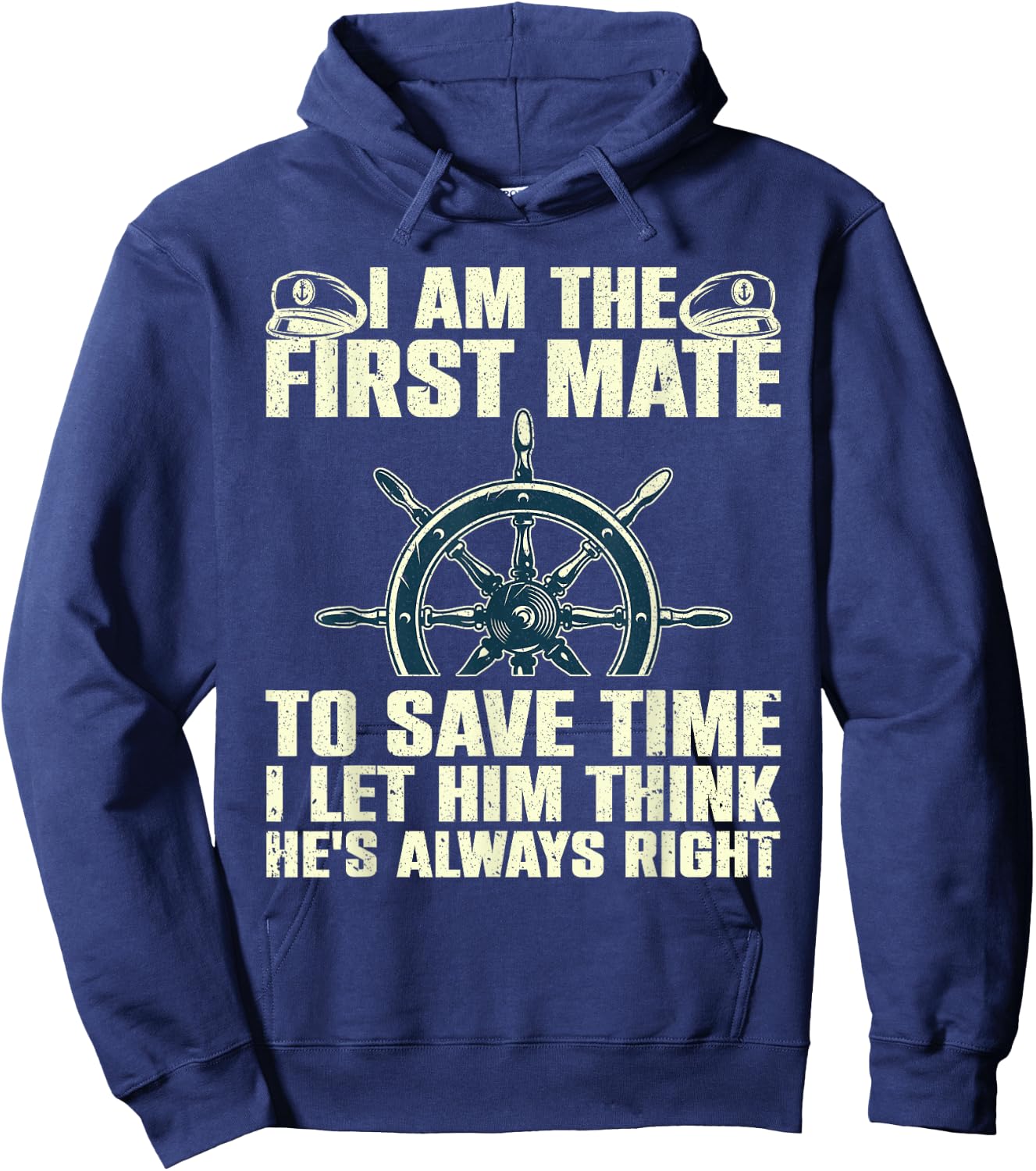 Funny First Mate Women Pontoon Boat Captain Boating Hoodie - Hoodie | Navy