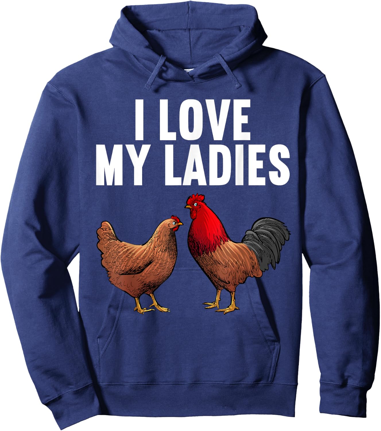 Cool Chicken Art Women Dad Rooster Chicken Farmer Hoodie - Hoodie | Navy