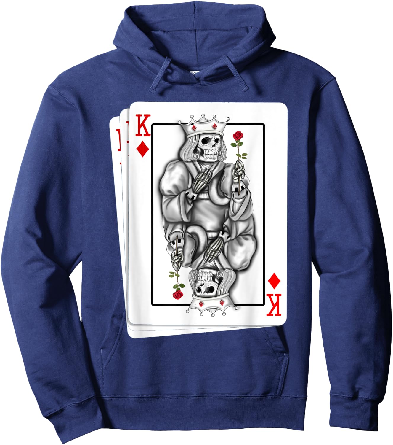 Checked King Poker Card I Playing Card Ace Costume Cards Hoodie - Hoodie | Navy
