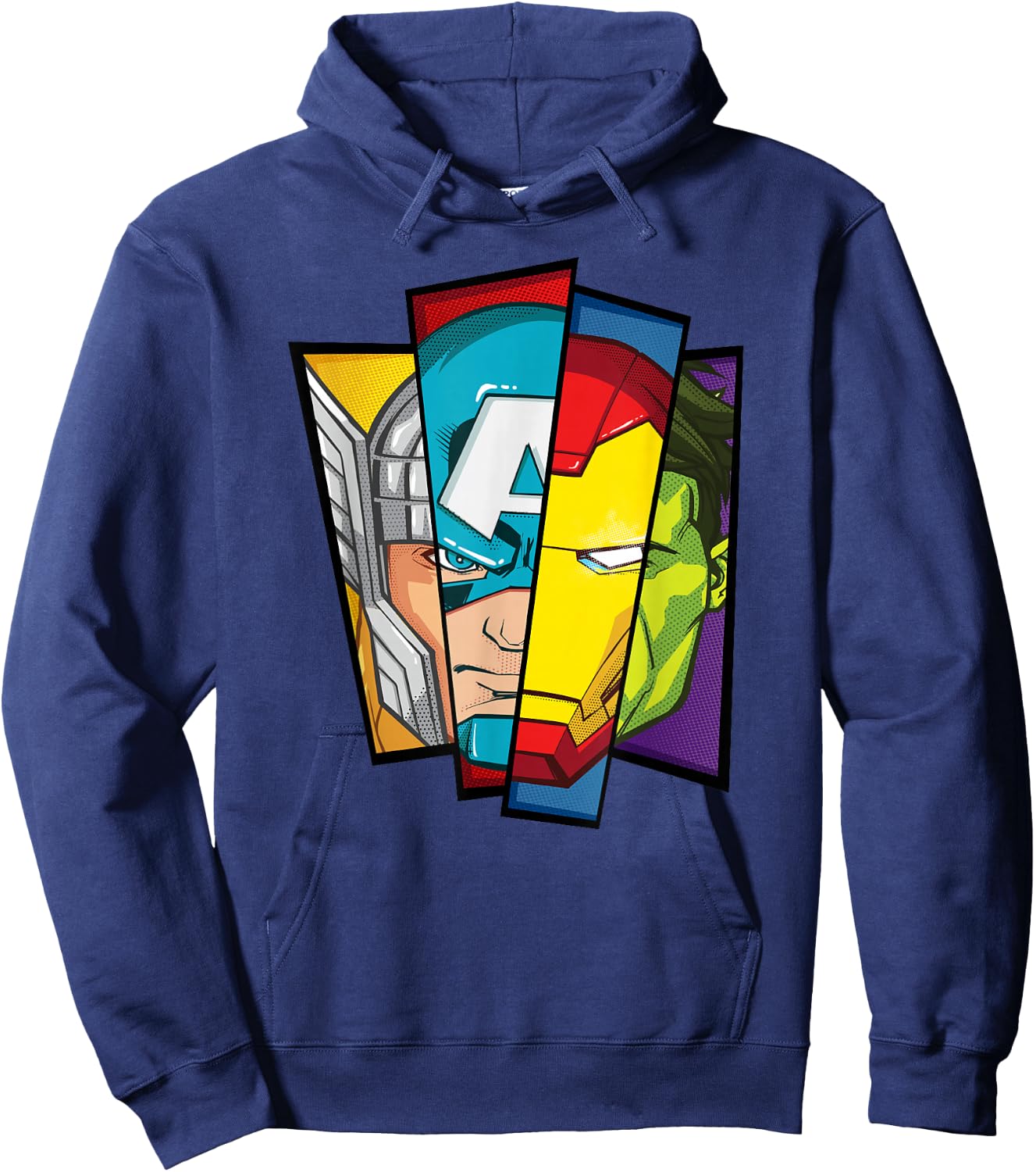 Marvel Avengers Assemble Faces of Super Heroism Hoodie - Hoodie | Navy