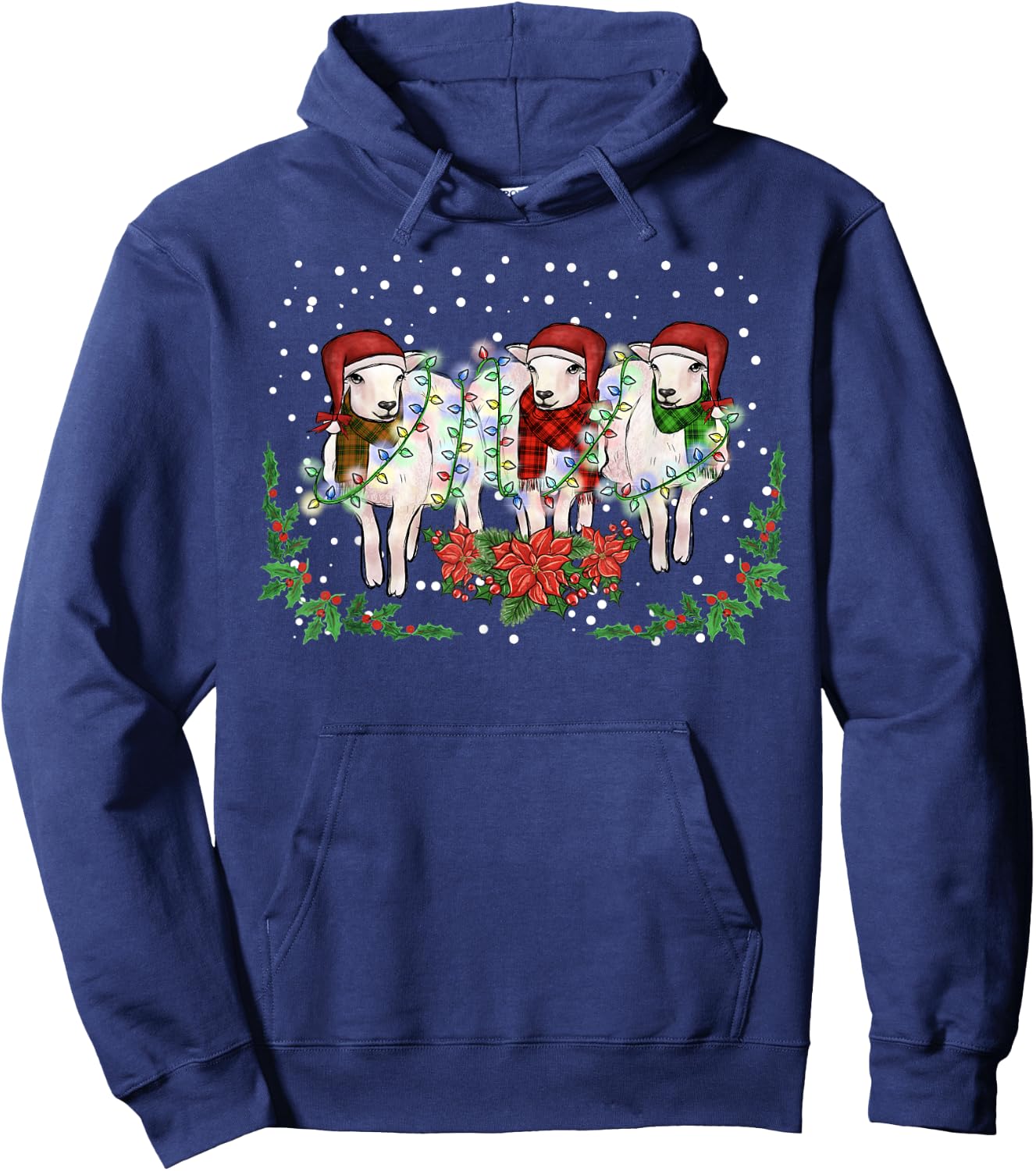 Sheep Pajama Santa Farm Animal Farmer Sheep Christmas Hoodie - Hoodie | Navy