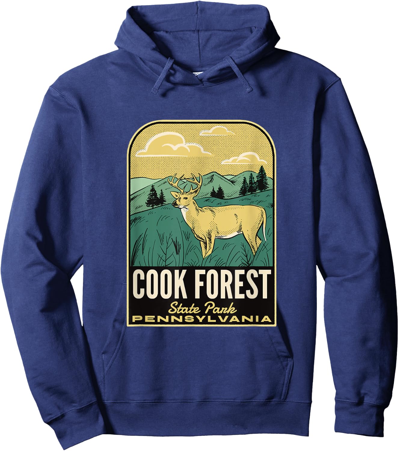 Cook Forest State Park PA Vintage Travel Hoodie - Hoodie | Navy