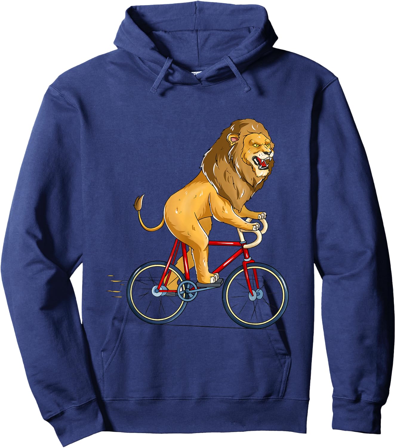 Lion Riding Bicycle Cute Biker Cyclist Cycling Hoodie - Hoodie | Navy