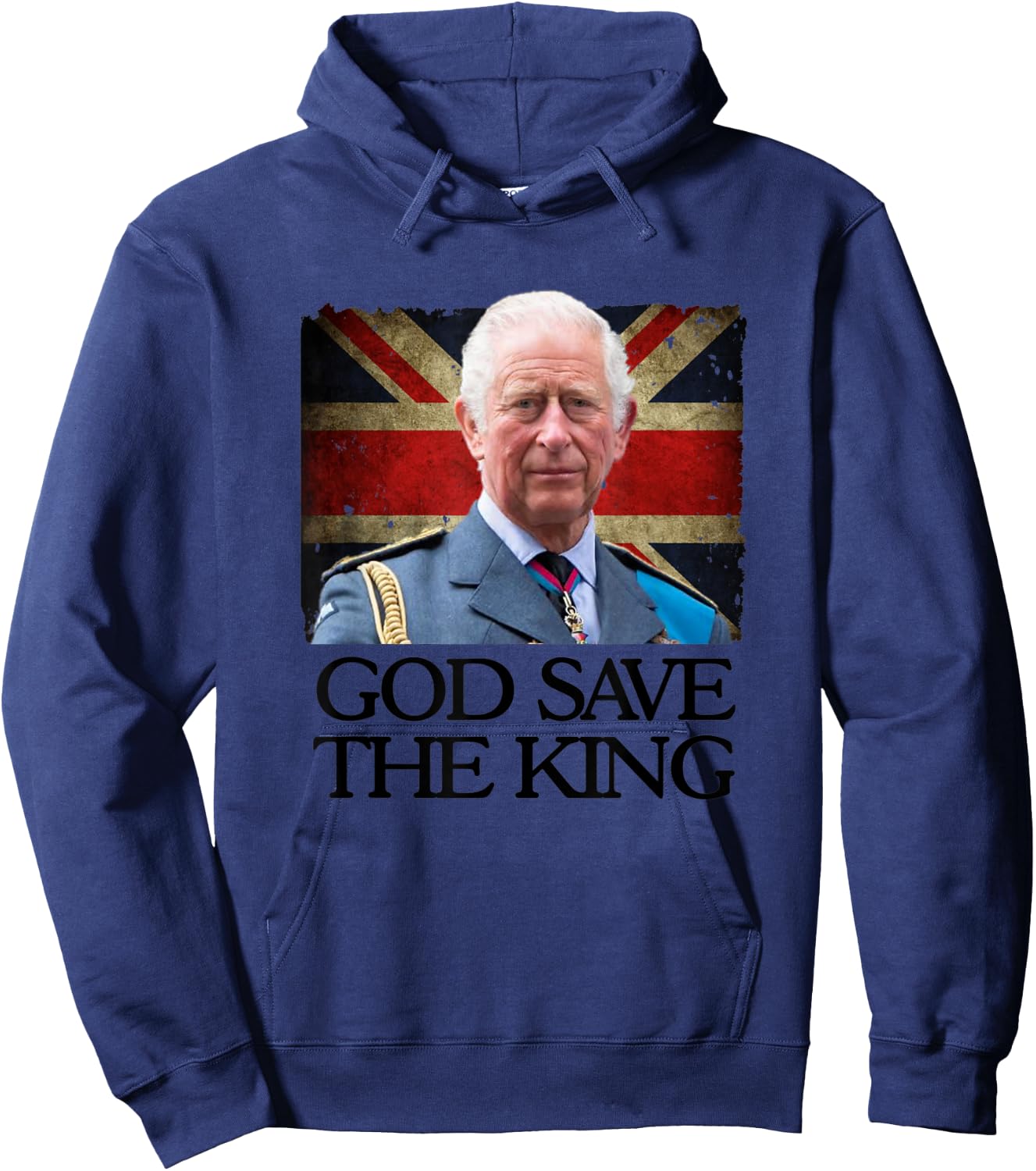 God Save The King of England Monarch 2022 Prince Charles Hoodie - Hoodie | Navy