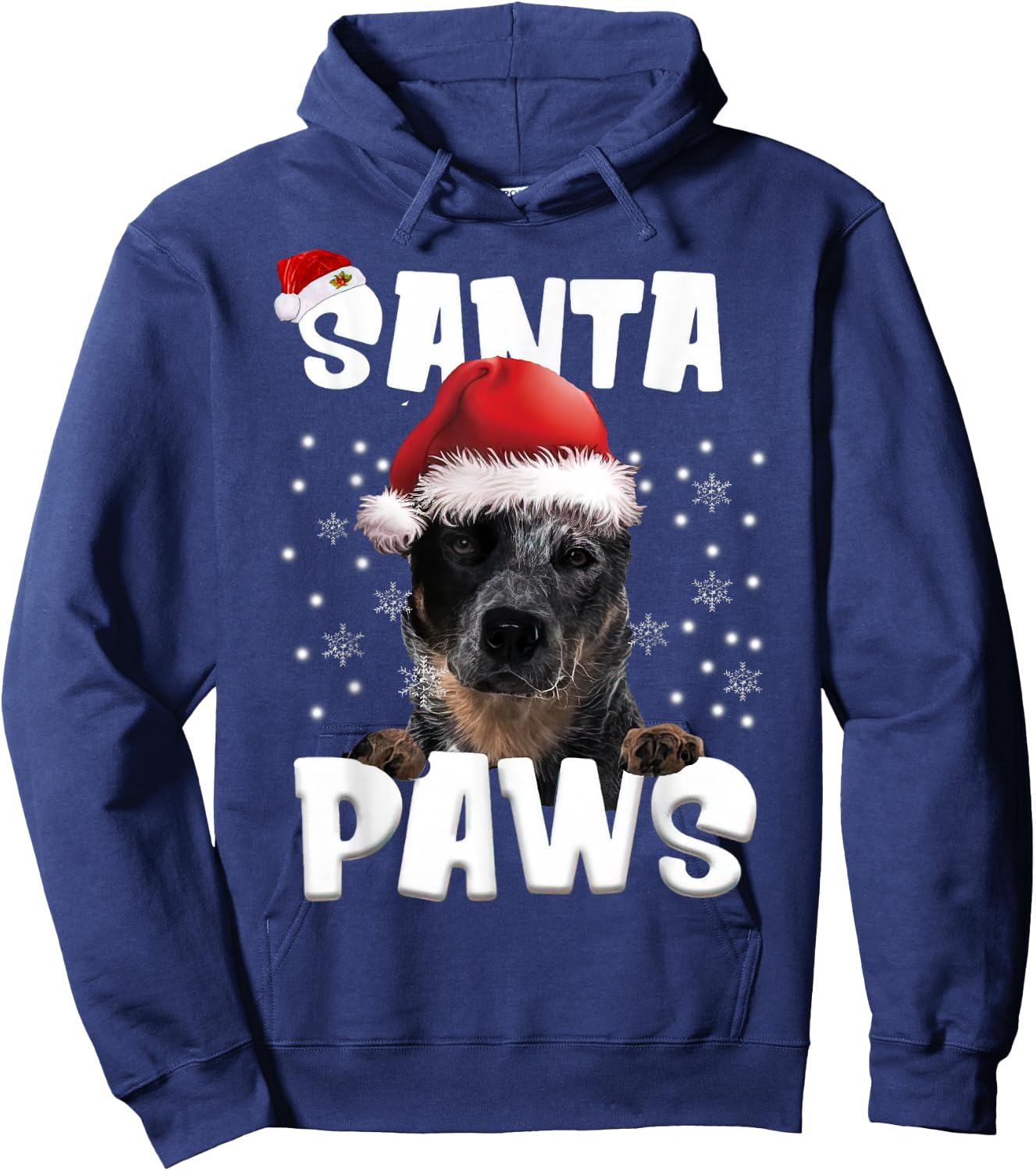 Funny Blue Heeler Christmas Lights Tree Dog Lover Xmas Men Women Hoodie - Hoodie | Navy