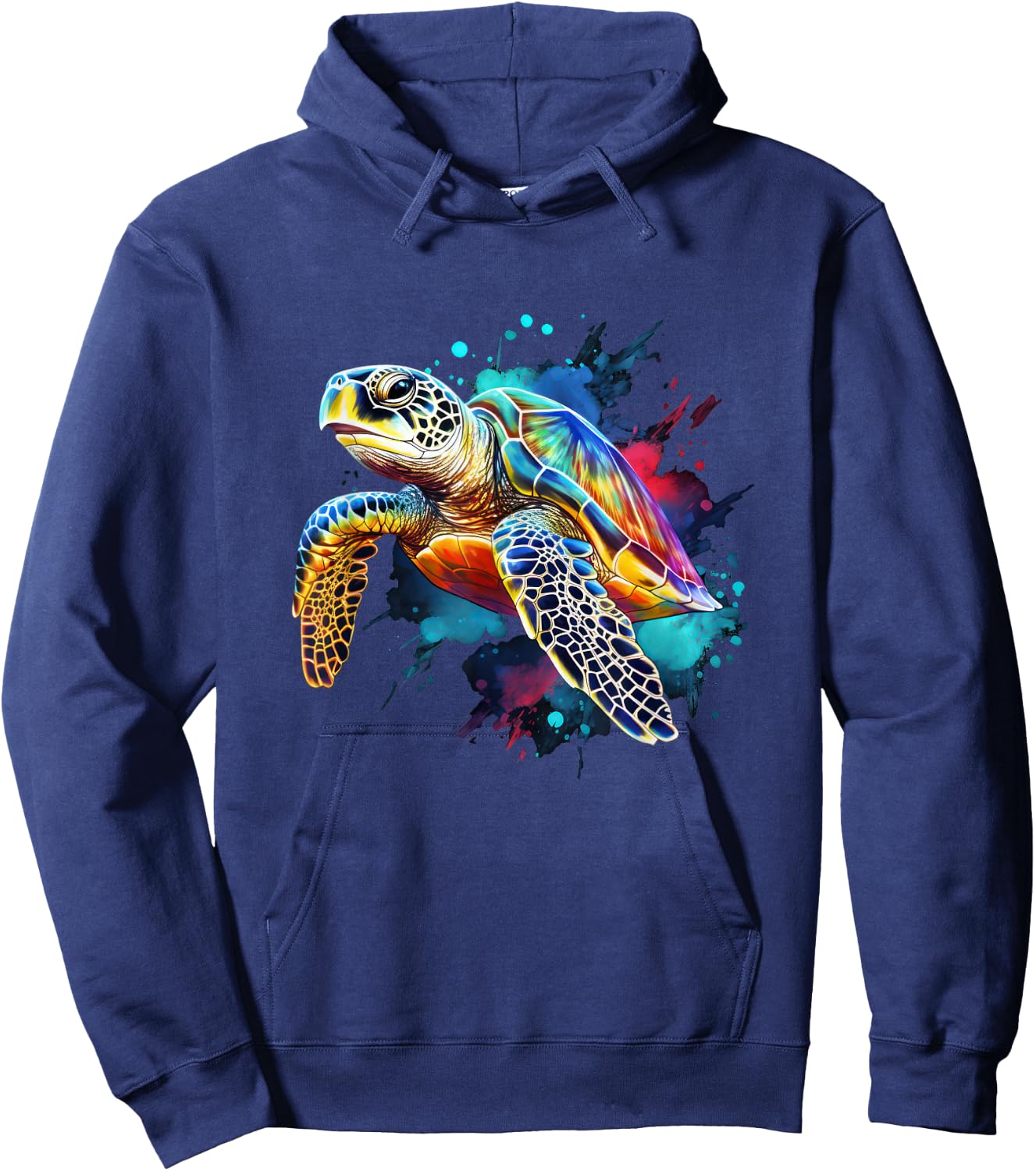 Sea Turtle Watercolor Graphic Hoodie - Hoodie | Navy