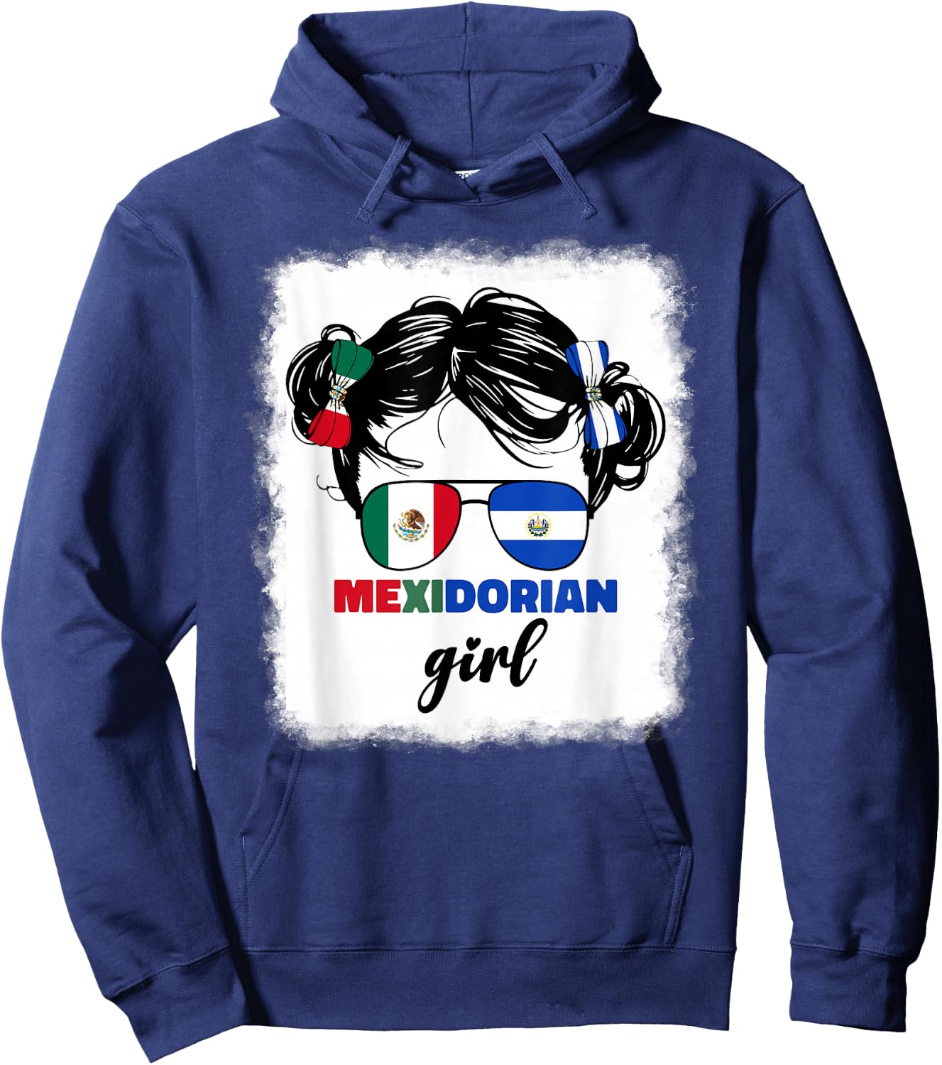 Half Mexican And Salvadorian Mexico El Salvador Girl Kids Hoodie - Hoodie | Navy
