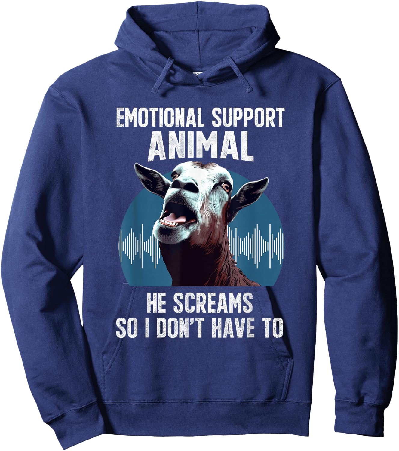 Screaming Goat Emotional Support Animal Goat Owner Raiser Hoodie - Hoodie | Navy