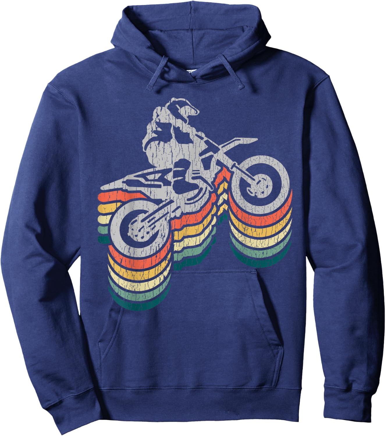 Retro Dirt Bike Rider Funny Enduro Biker Motorcycle Lovers Hoodie - Hoodie | Navy