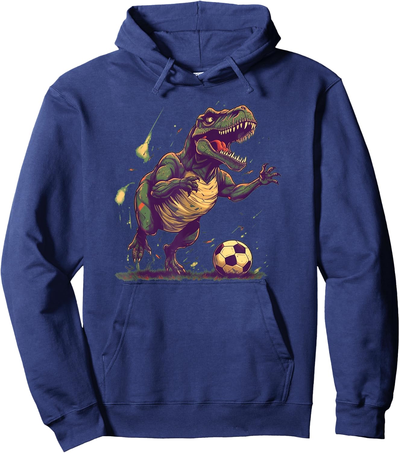 Cool T Rex Dinosaur for Soccer Player and Lovers Hoodie - Hoodie | Navy