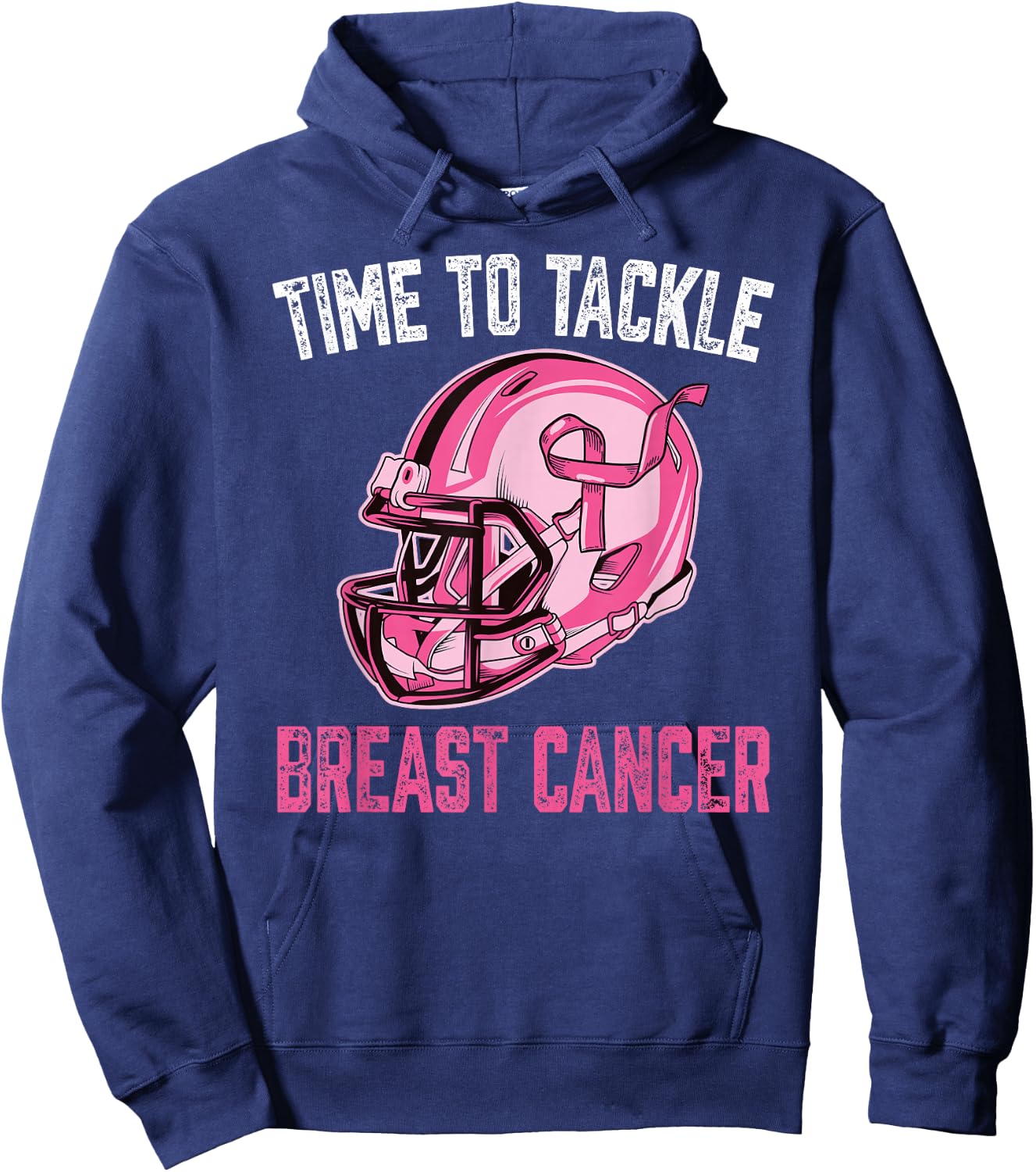 Tackle Breast Cancer Football Pink Breast Cancer Awareness Hoodie - Hoodie | Navy