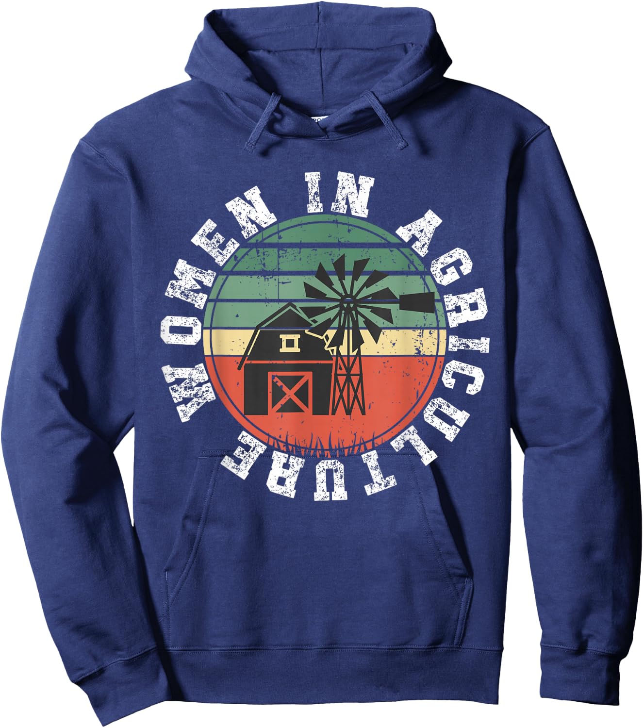 Women in Agriculture AG Vintage Support Farming Retro Female Hoodie - Hoodie | Navy