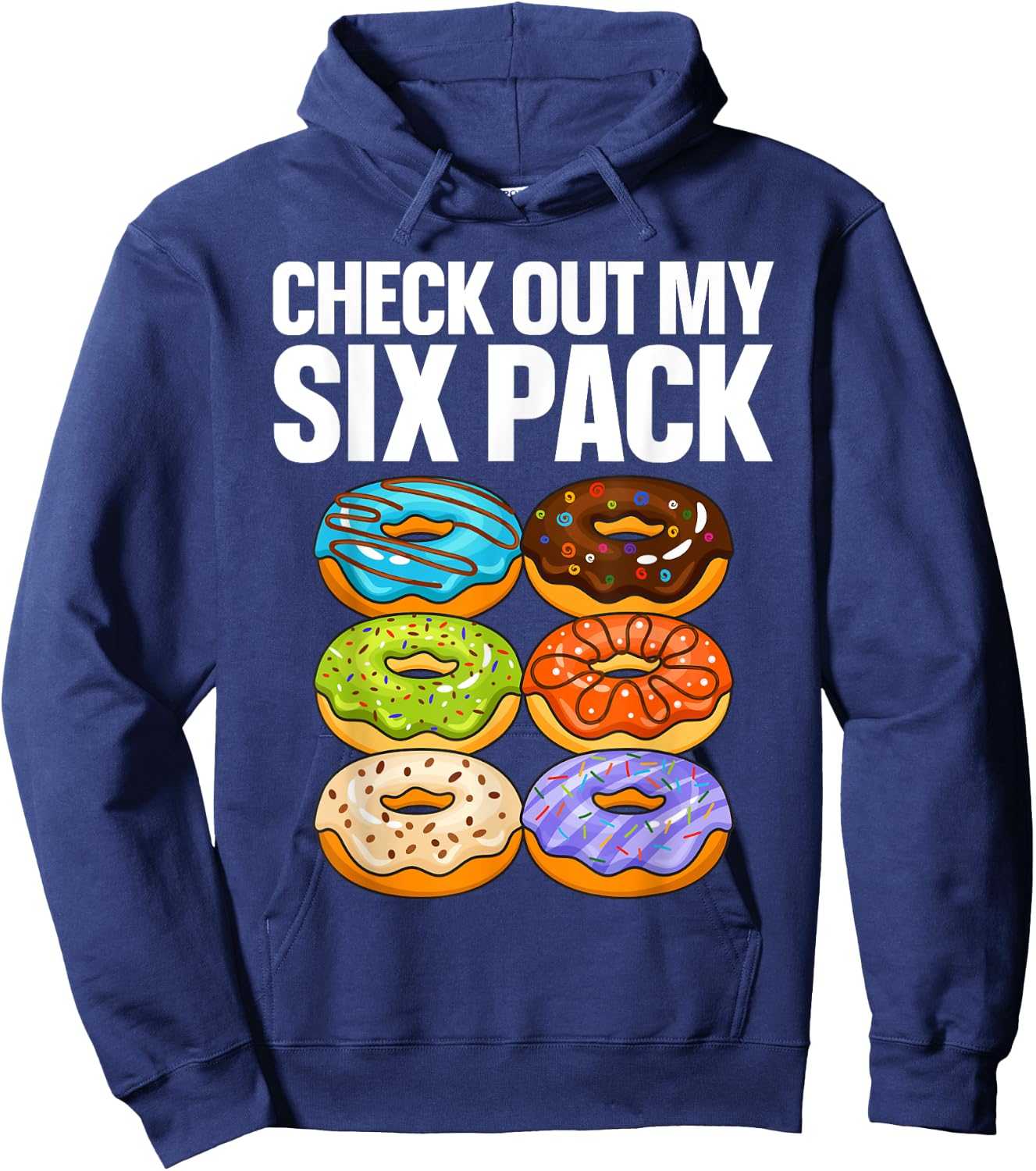 Funny Donut Art Women Doughnut Lover Gym Six Pack Hoodie - Hoodie | Navy