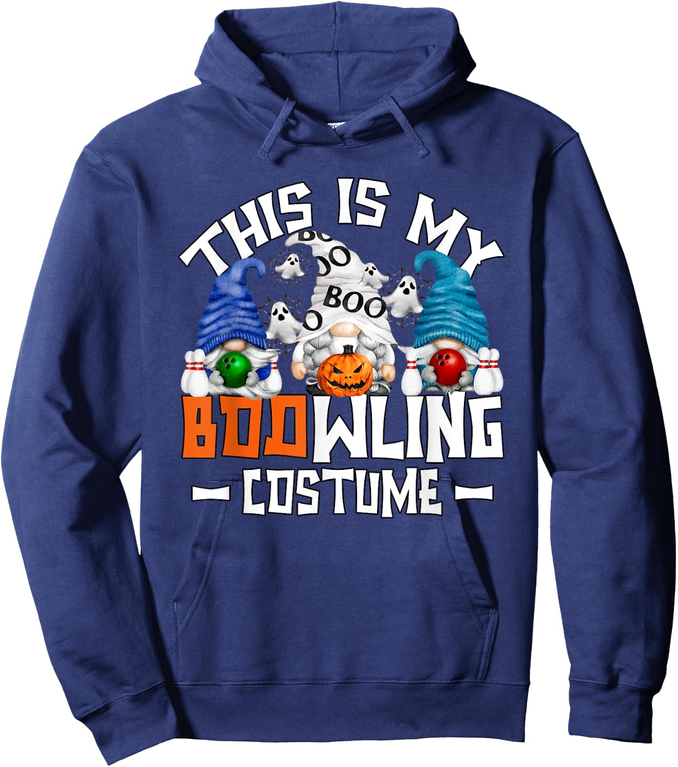 This Is My Bowling Costume Funny Mom Gnome Halloween Bowler Hoodie - Hoodie | Navy