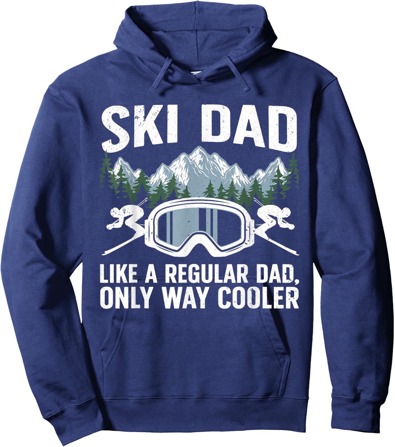 Funny Skiing Design For Dad Men Skier Winter Sport Lovers Hoodie - Hoodie | Navy