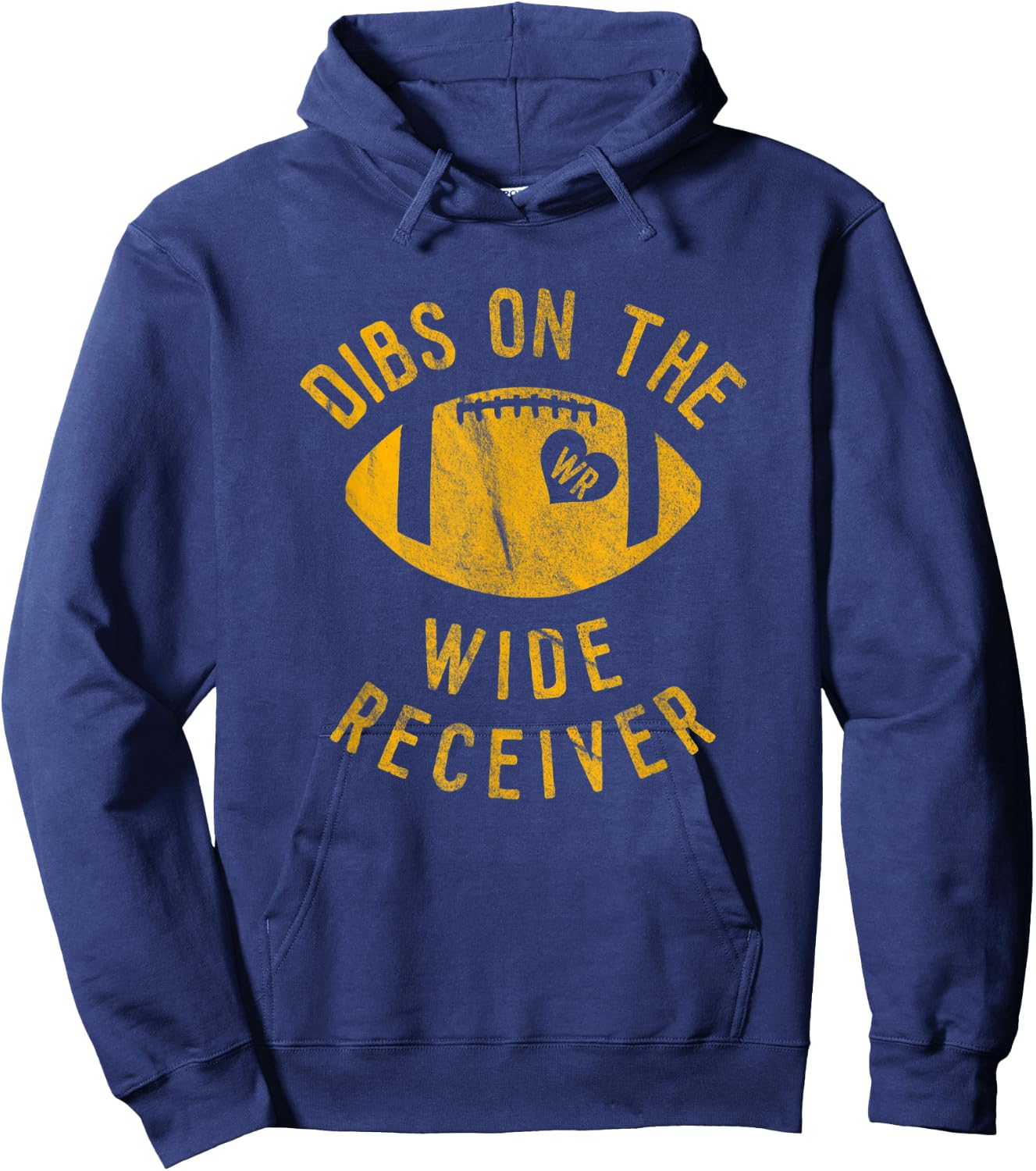 Dibs On The Wide Receiver Funny Football Wife Girlfriend Hoodie - Hoodie | Navy