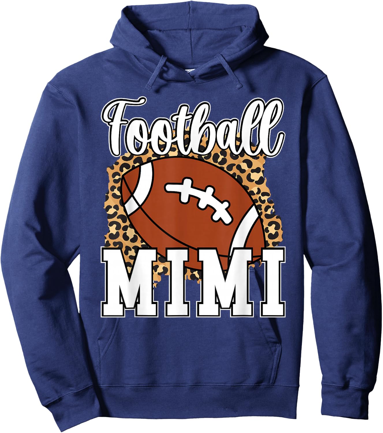 Football Mimi Leopard Grandma Mimi Of A Football Player Hoodie - Hoodie | Navy