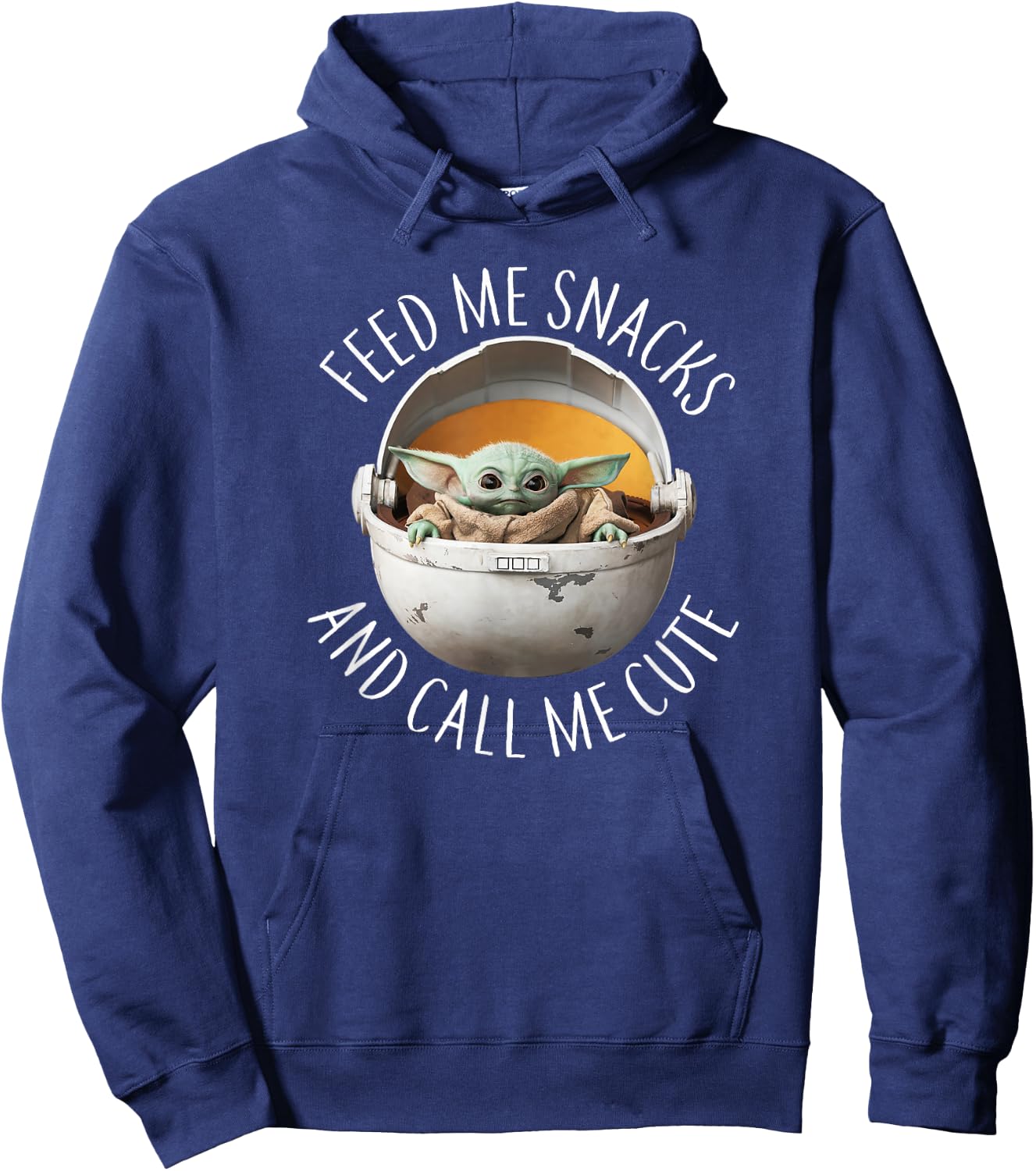 Star Wars: The Mandalorian Grogu Feed Snacks & Call Me Cute Hoodie - Hoodie | Navy