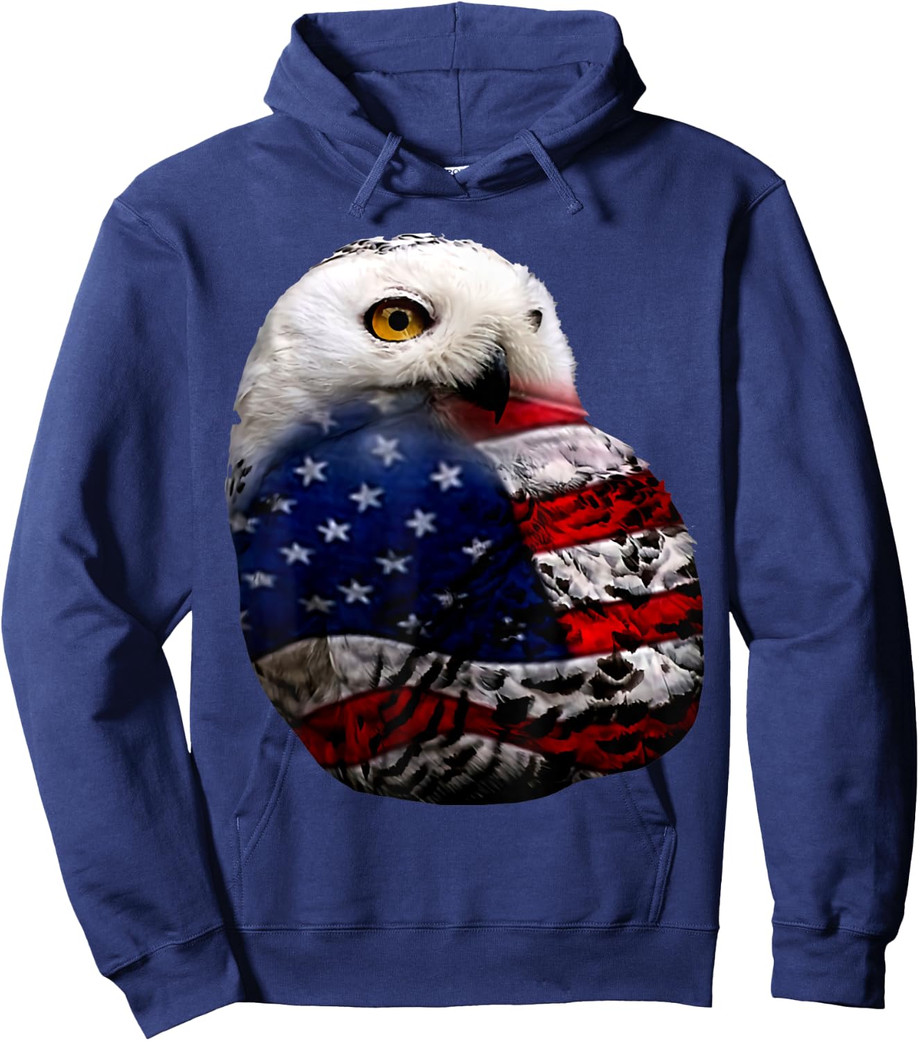 Owl flag outfit owl lovers bird lovers 4th of July Hoodie - Hoodie | Navy