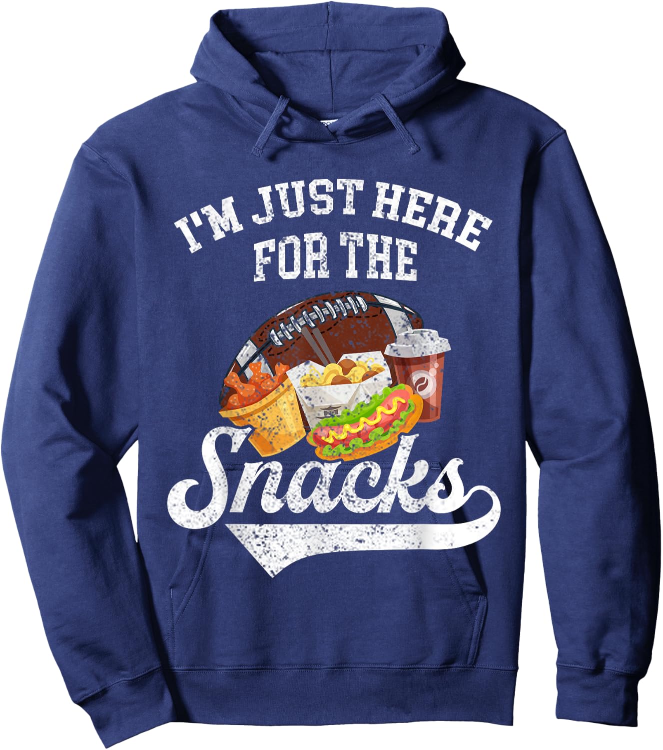 I'm Just Here For The Snacks Funny Fantasy Football Toddler Hoodie - Hoodie | Navy