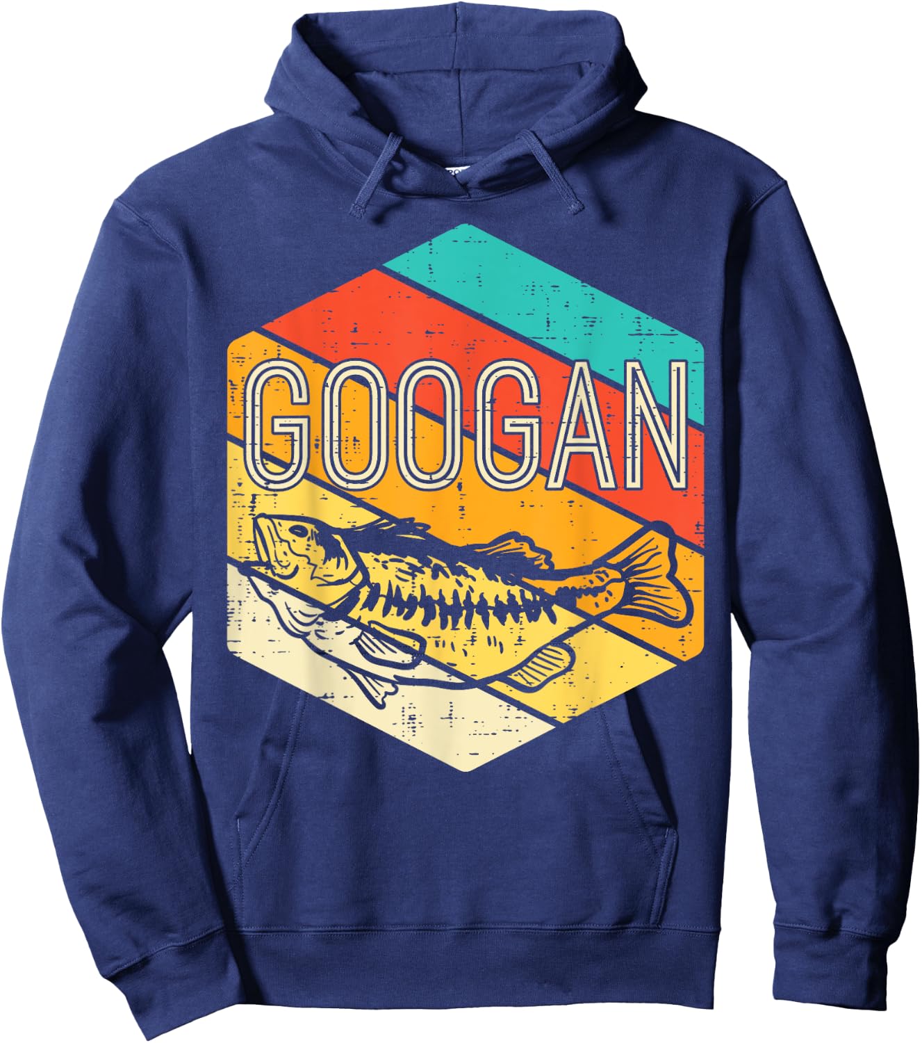 Googan Fish Retro Fishing Fisherman Angler Men Women Kids Hoodie - Hoodie | Navy