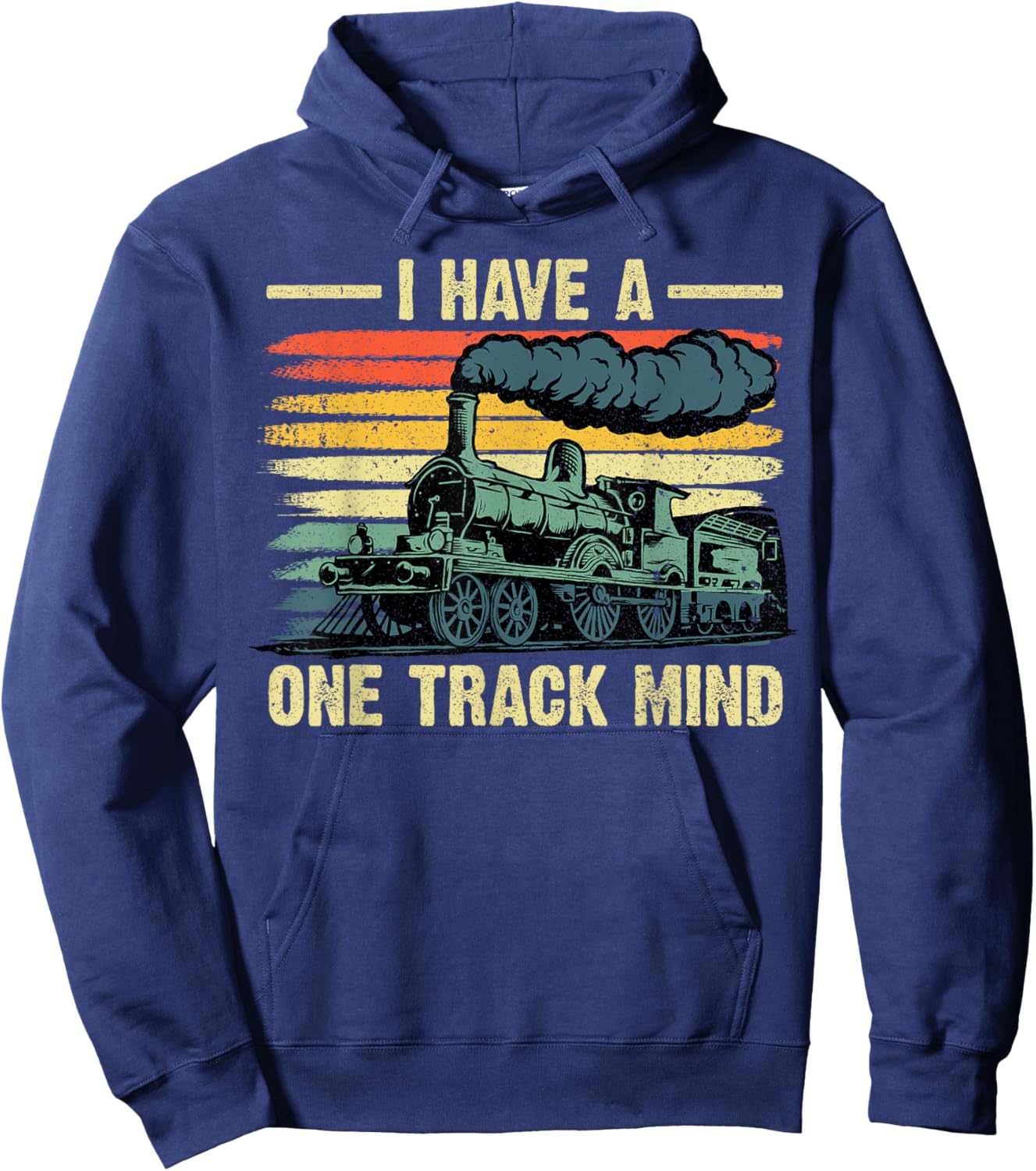 Train Gift Adult Train Lover Accessories & Stuff -Kids Kids Black Small Funny Train Art Women Kids Toddlers Railroad Lovers Hoodie - Hoodie | Navy