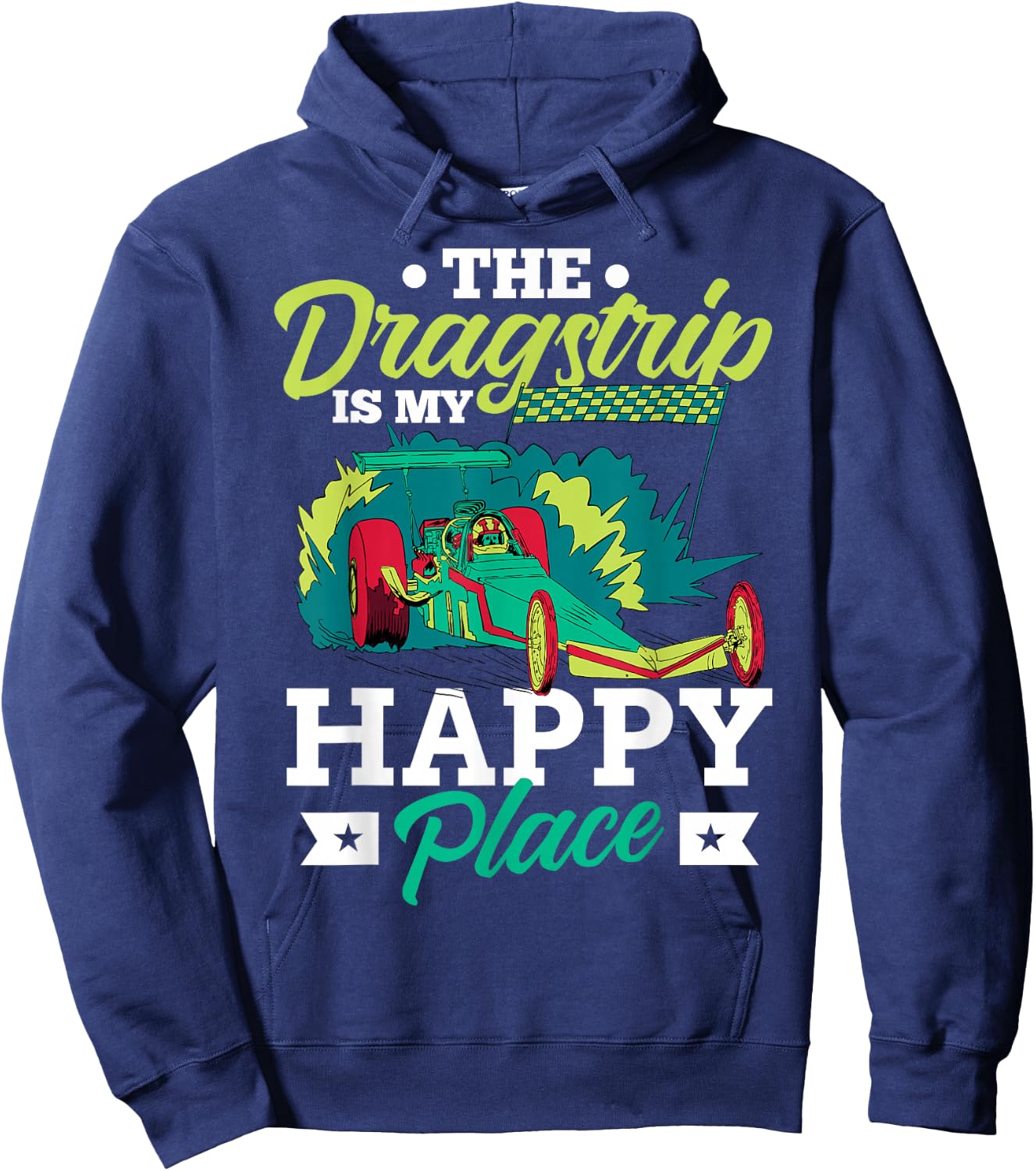 Drag Racing Car Race Motorsport Racetrack Hoodie - Hoodie | Navy