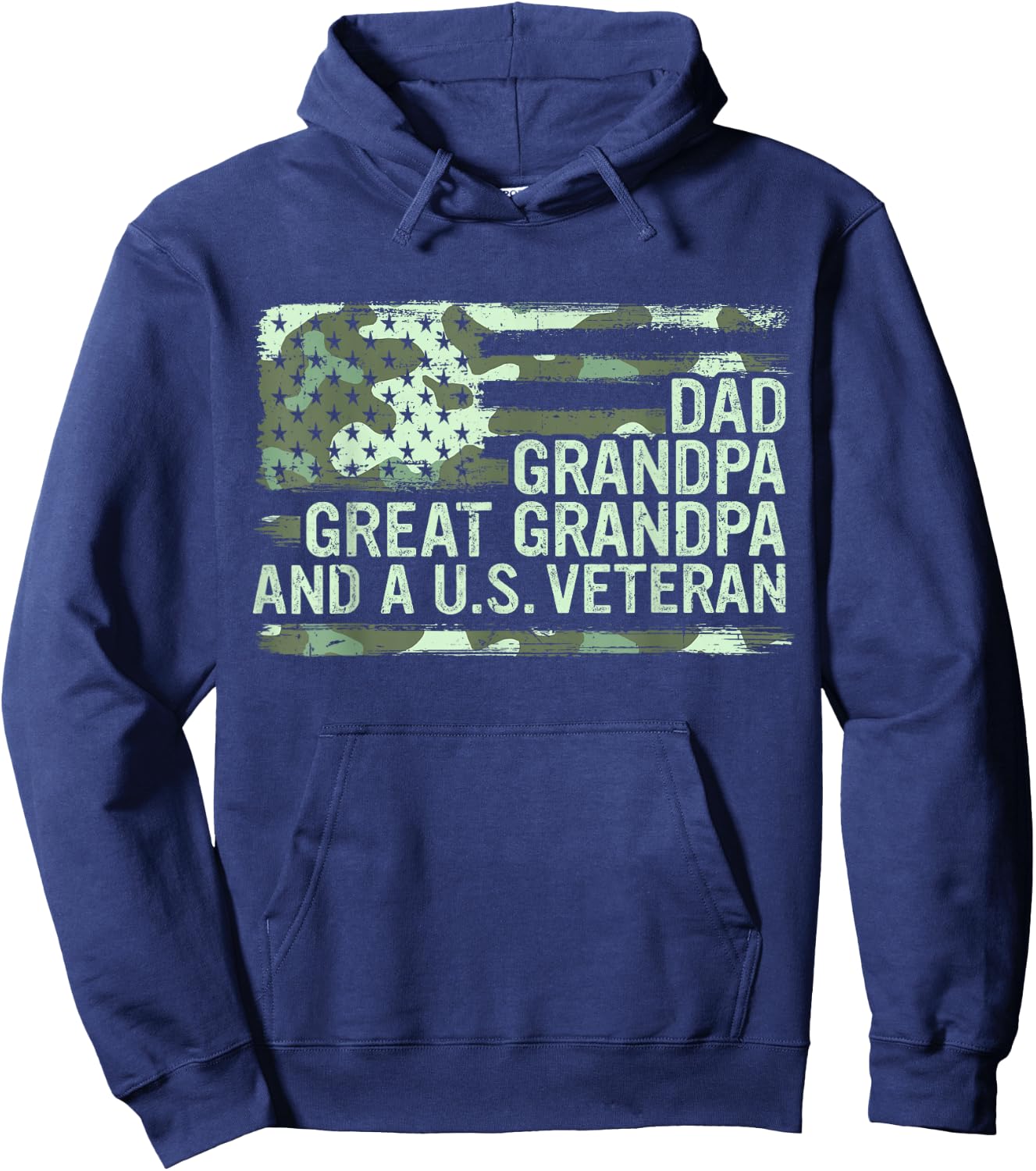 Dad Grandpa Great Grandpa Veteran Fathers Day Great Grandpa Hoodie - Hoodie | Navy