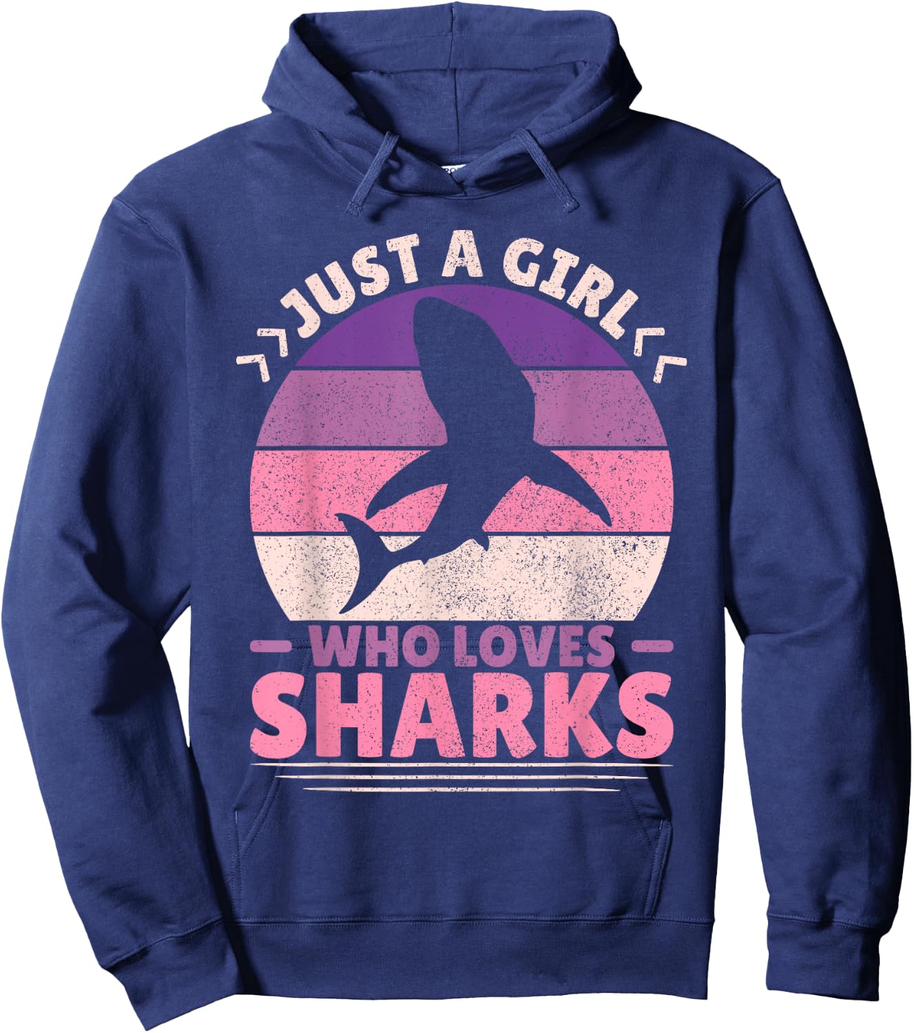 Just A Girl Who Loves Sharks Lover Shark Stuff Funny Shark Hoodie - Hoodie | Navy