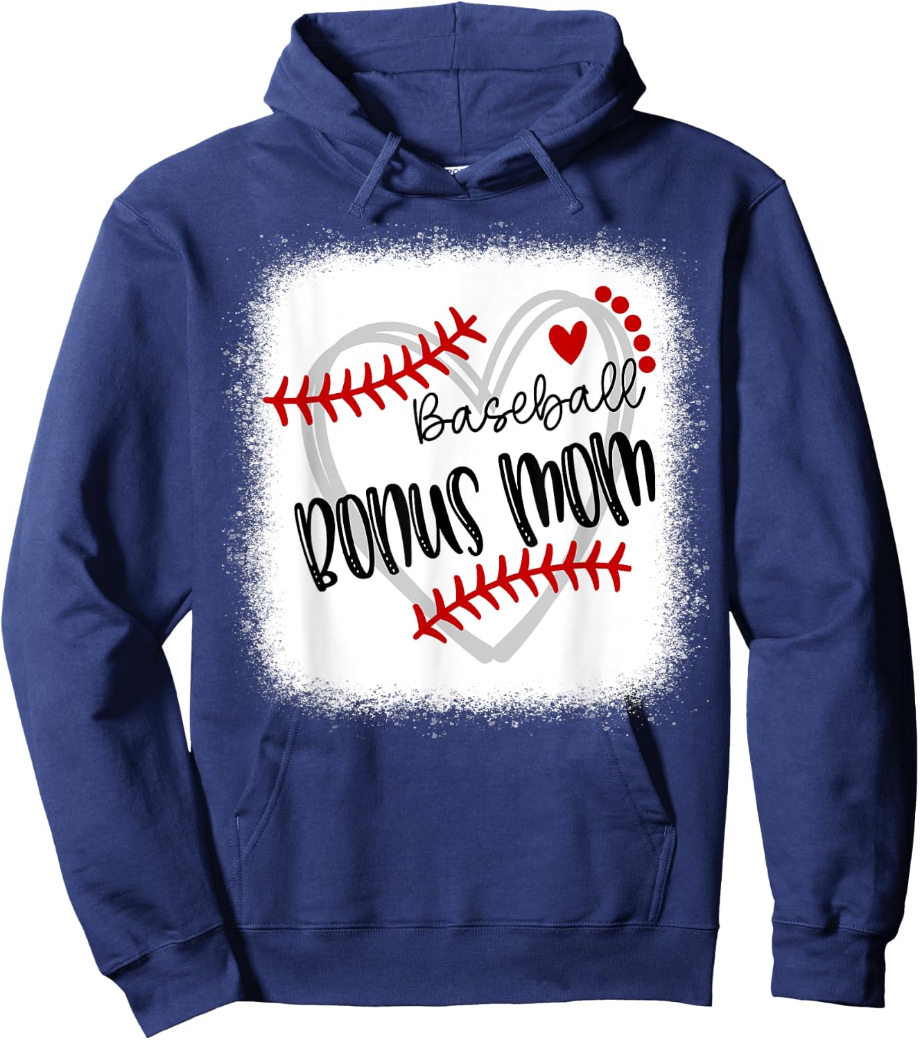 Personalized Baseball Heart Cute Bonus Mom Women Hoodie - Hoodie | Navy