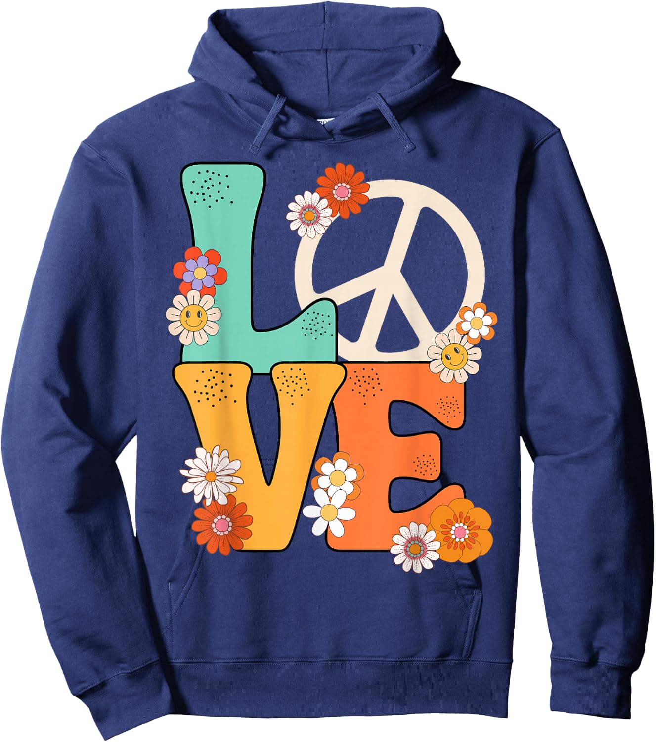 Peace Sign Love 60 s 70 s Shirts 70s Outfits Hoodie - Hoodie | Navy