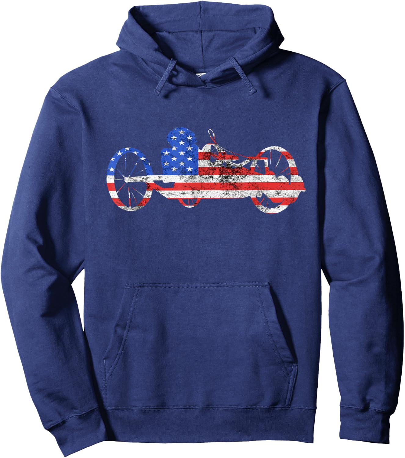 American Recumbent Trike USA Cycling Recumbent Bike Triker Hoodie - Hoodie | Navy