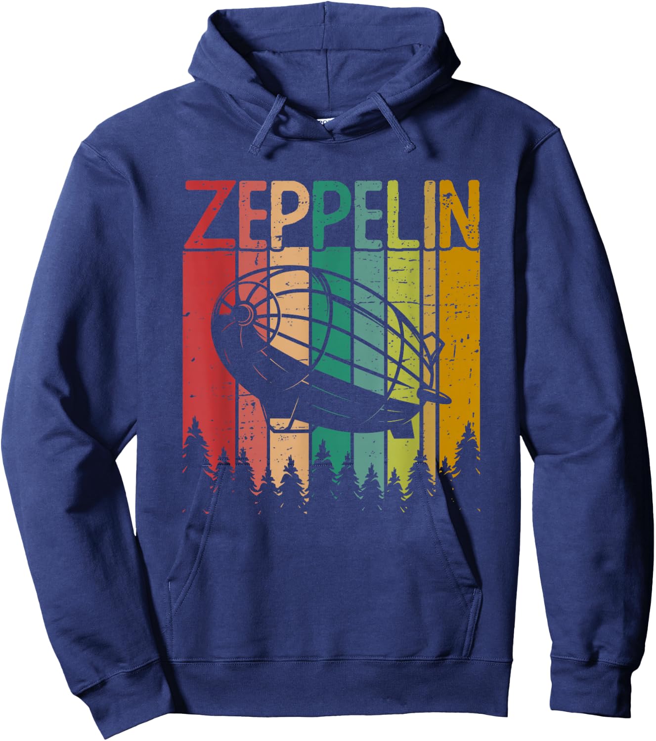 Retro Vintage Zeppelin 70s 80s Dirigible Airship Hoodie - Hoodie | Navy