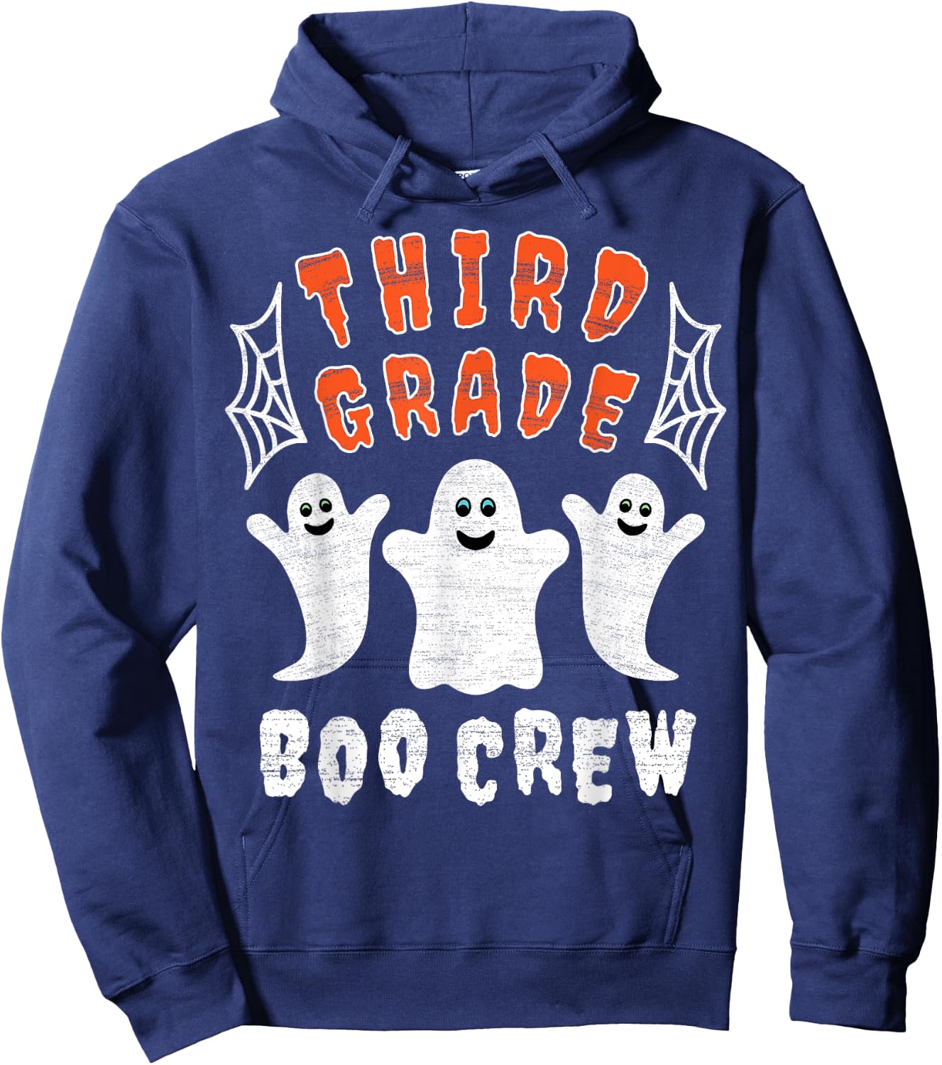 Third Grade Teacher Student Gift | Halloween Ghost Boo Crew Men Women Kids Hoodie - Hoodie | Navy