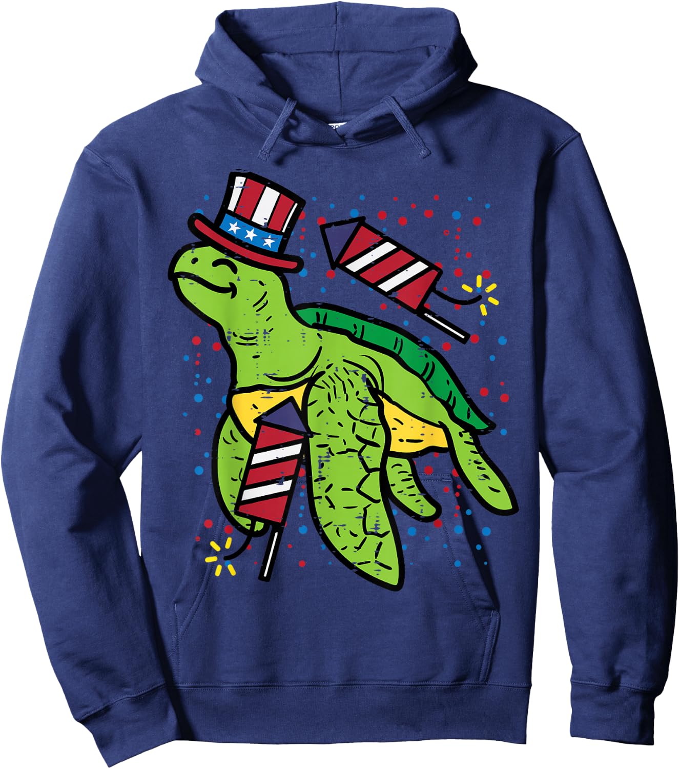4th Of July Sea Turtle American Flag America Men Women Kids Hoodie - Hoodie | Navy
