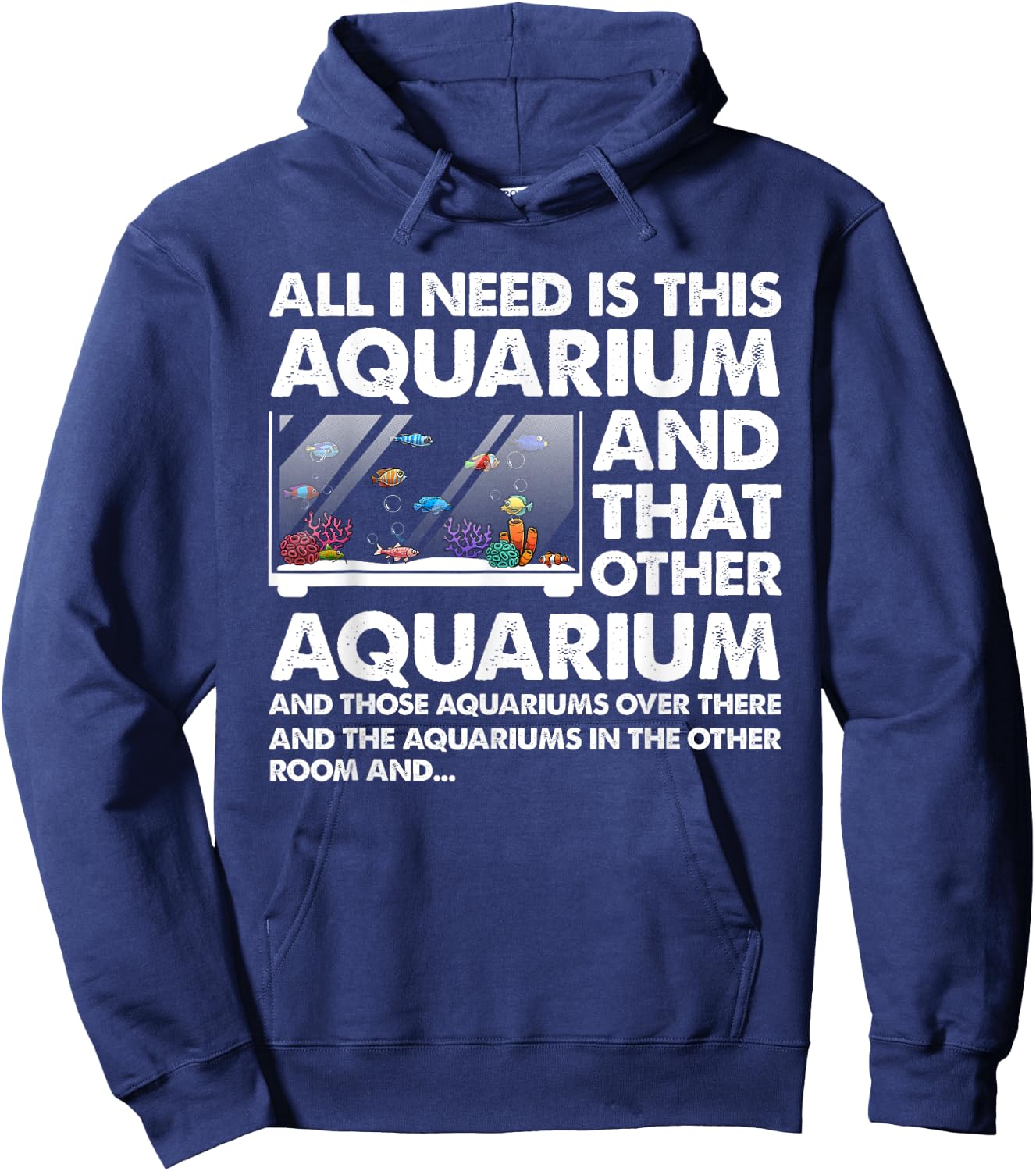 Cool Aquarium Art Women Kids Aquarist Aquarium Lover Hoodie - Hoodie | Navy