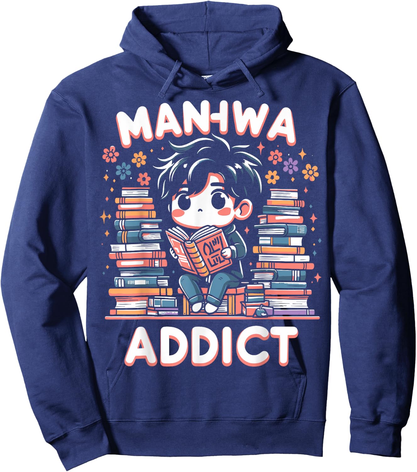 AMM - Anime Manga Manhwa Funny Gift Manhwa Addict Fan -Adults Black Hoodie - Hoodie | Navy