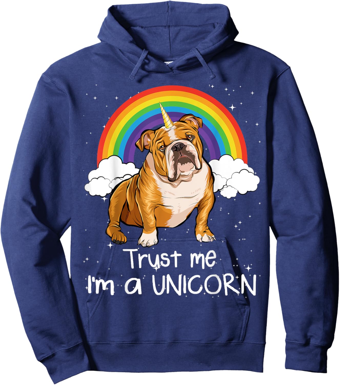 Rainbow Mágico Unicorn English Bulldog Women Hoodie - Hoodie | Navy