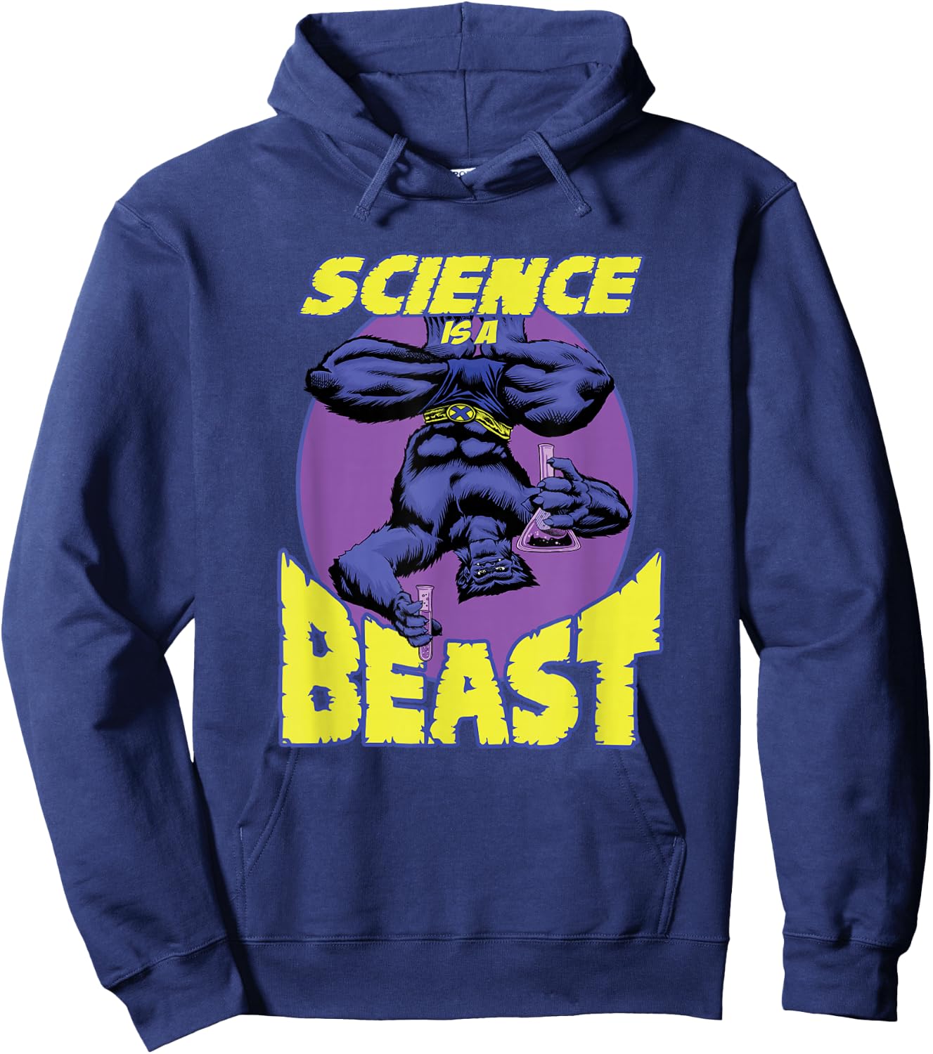 Marvel X-Men Science Is A Beast Retro Dr. McCoy Portrait Hoodie - Hoodie | Navy