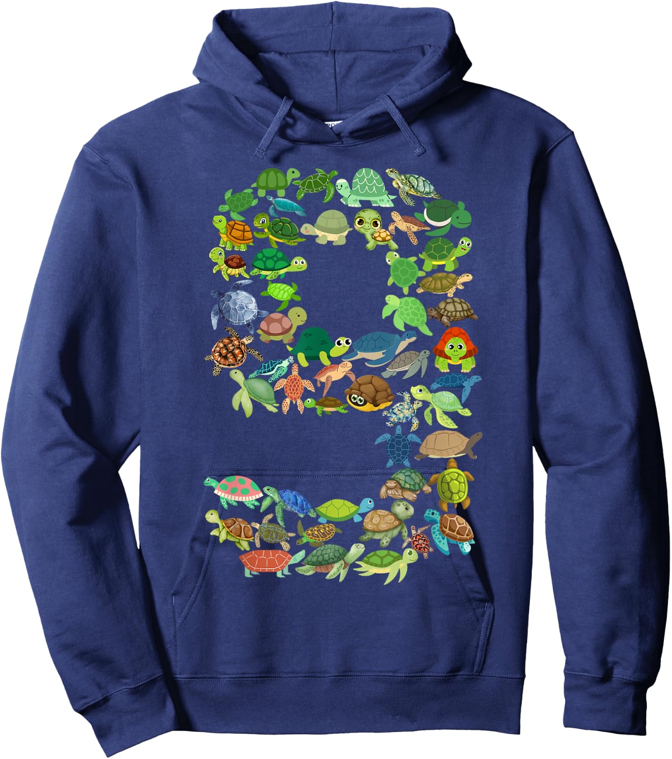 Kids 9th Birthday Sea Turtle Tortoise Themed 9 Year Old Boys Hoodie - Hoodie | Navy