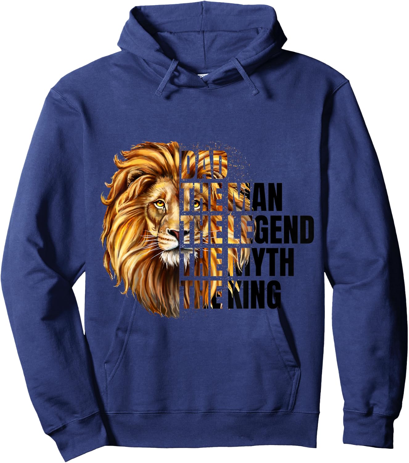 Dad the Man the Myth the Legend Leopard Lion Father's Day Hoodie - Hoodie | Navy