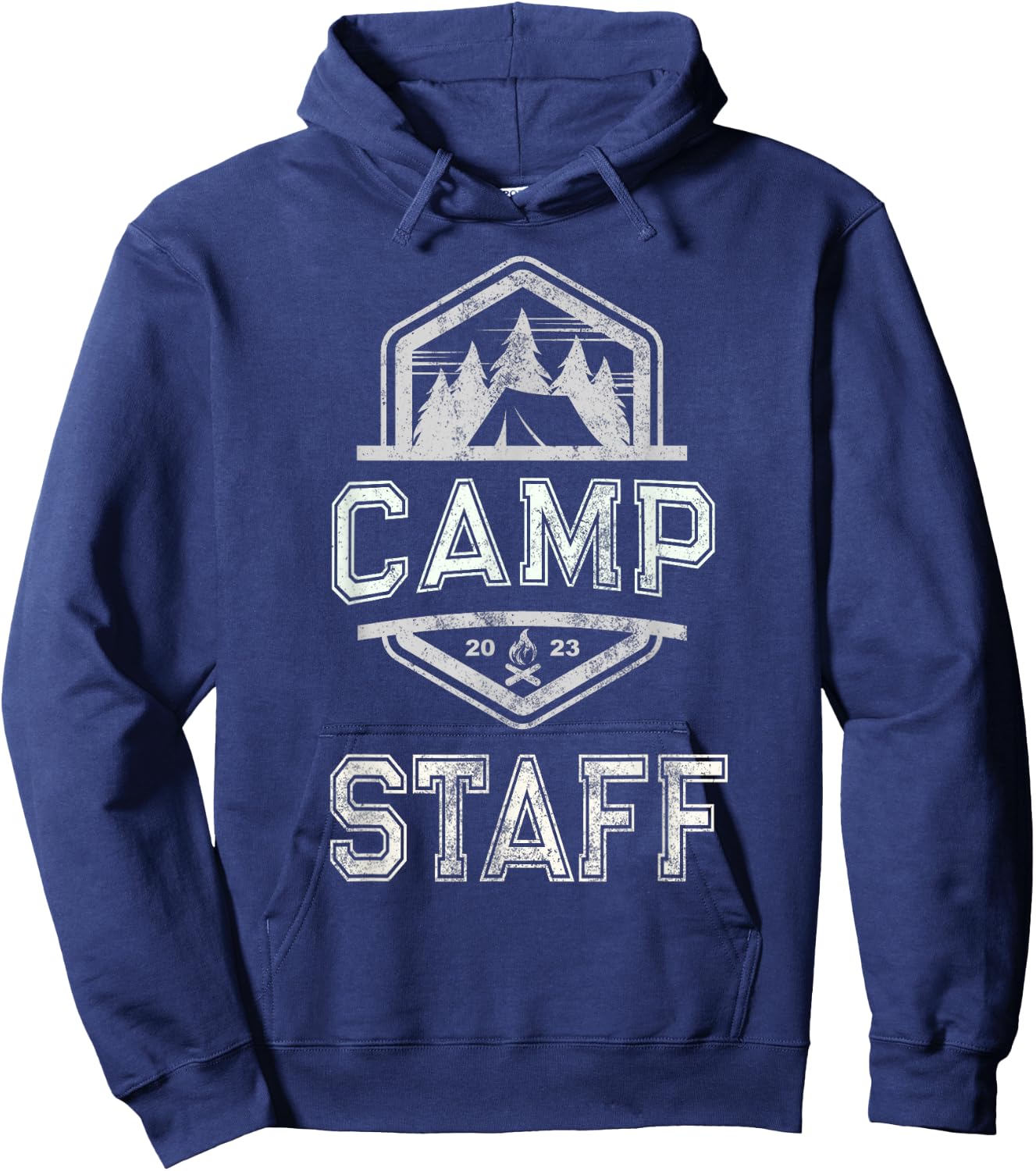 Vintage CAMP STAFF Summer Campground Host Crew Counselor Hoodie - Hoodie | Navy