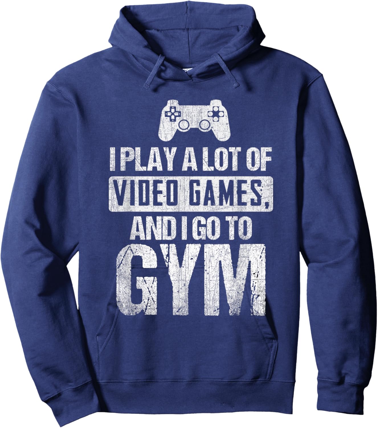 Video Games And Gym Gaming Gamer Bodybuilding Workout Hoodie - Hoodie | Navy
