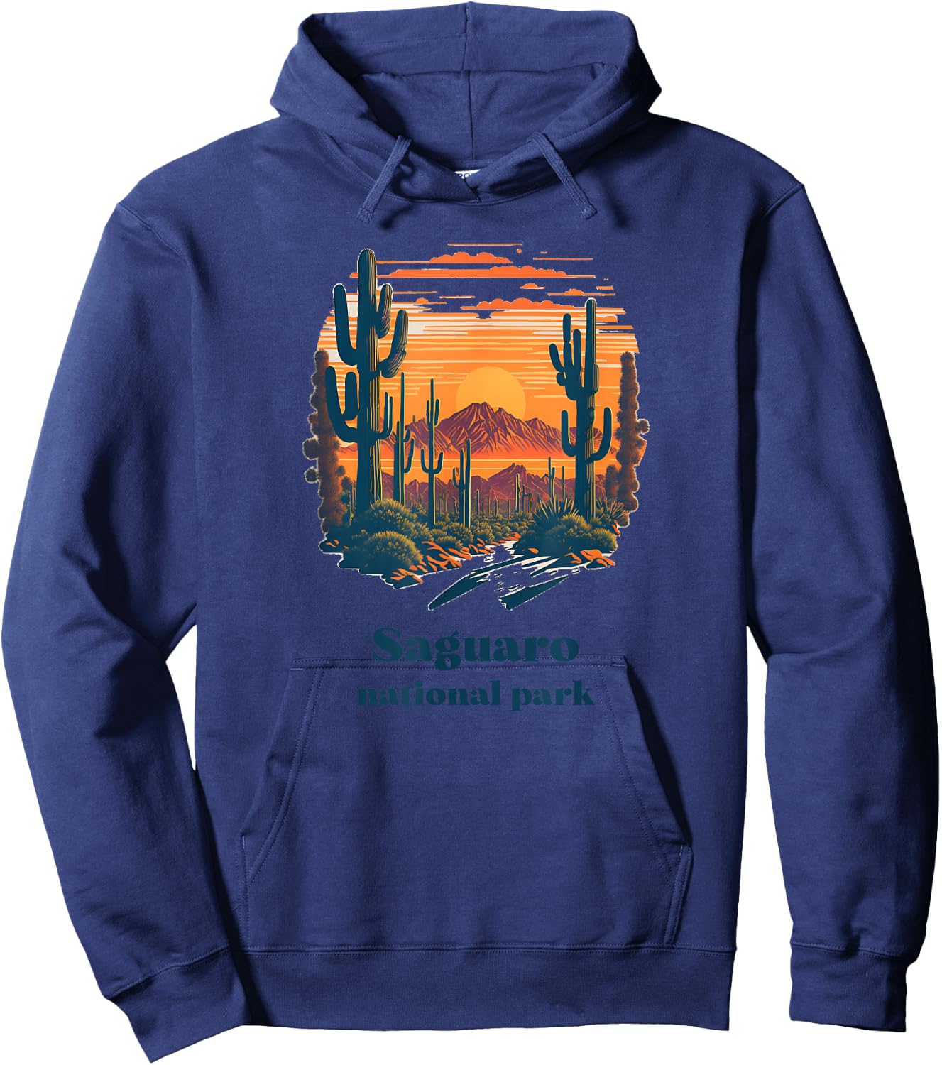 Saguaro National Park Arizona Landscape Style Hoodie - Hoodie | Navy