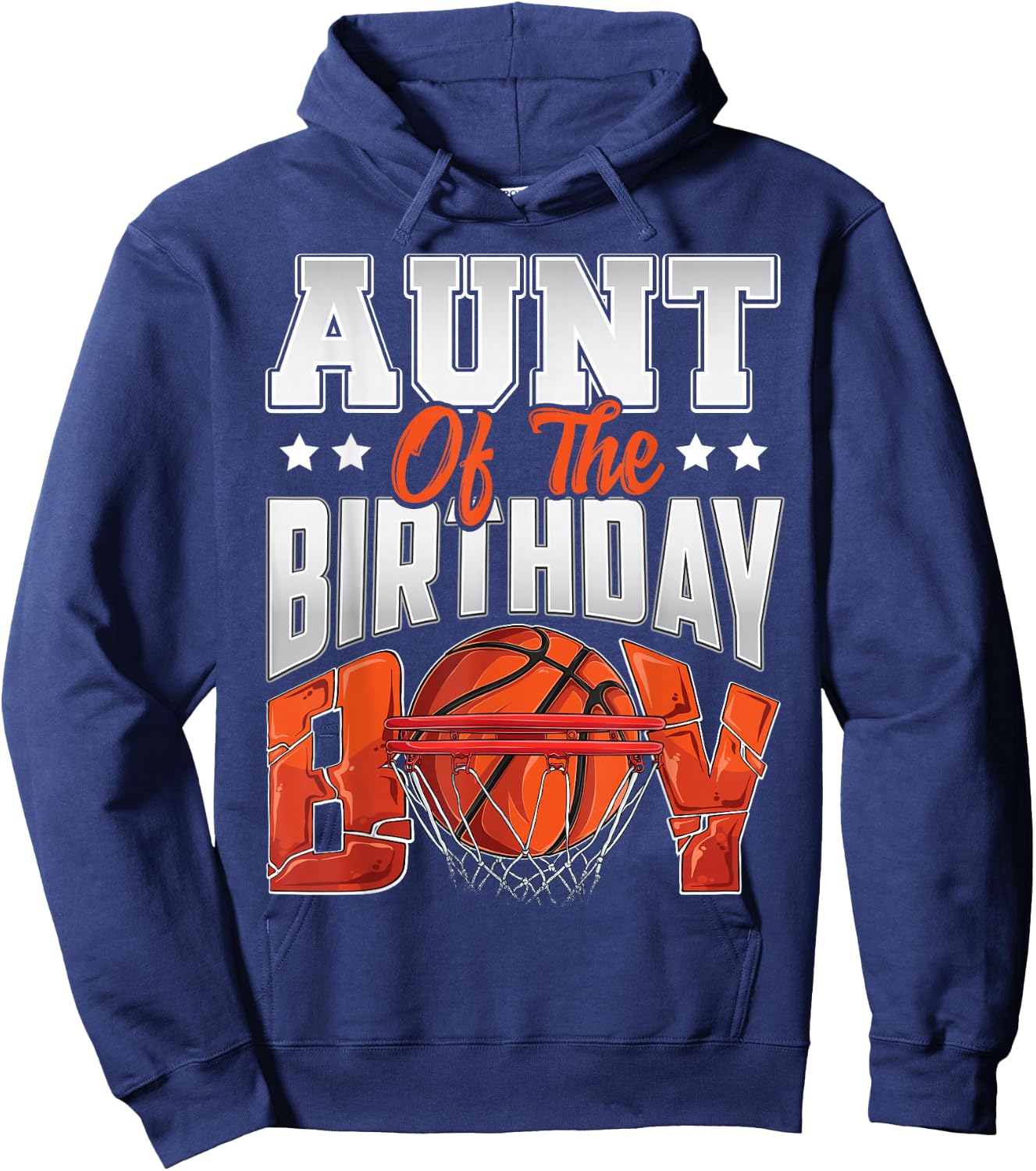 Aunt basketball birthday Boy Family Baller b-day Party Hoodie - Hoodie | Navy