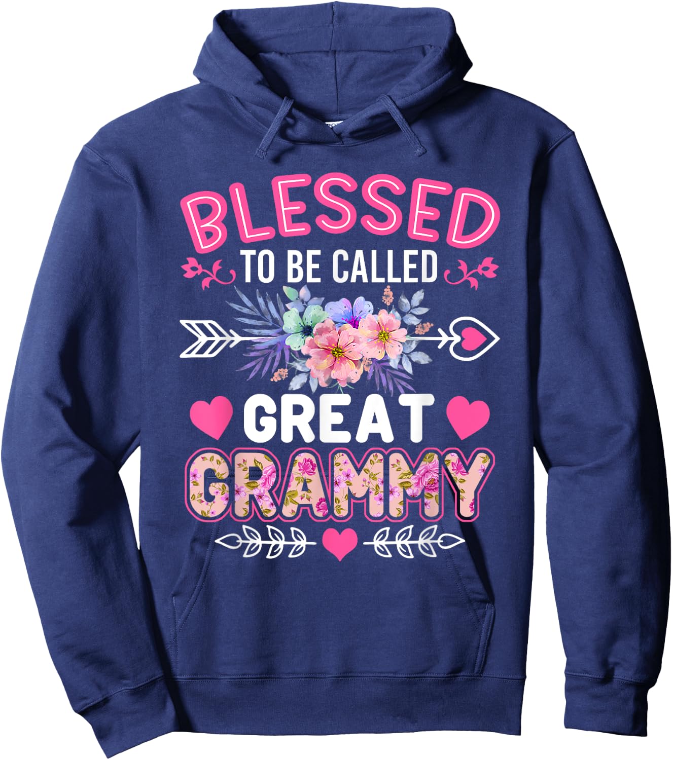 Blessed To Be Called Great Grammy Shirt Funny Mother's Day Hoodie - Hoodie | Navy