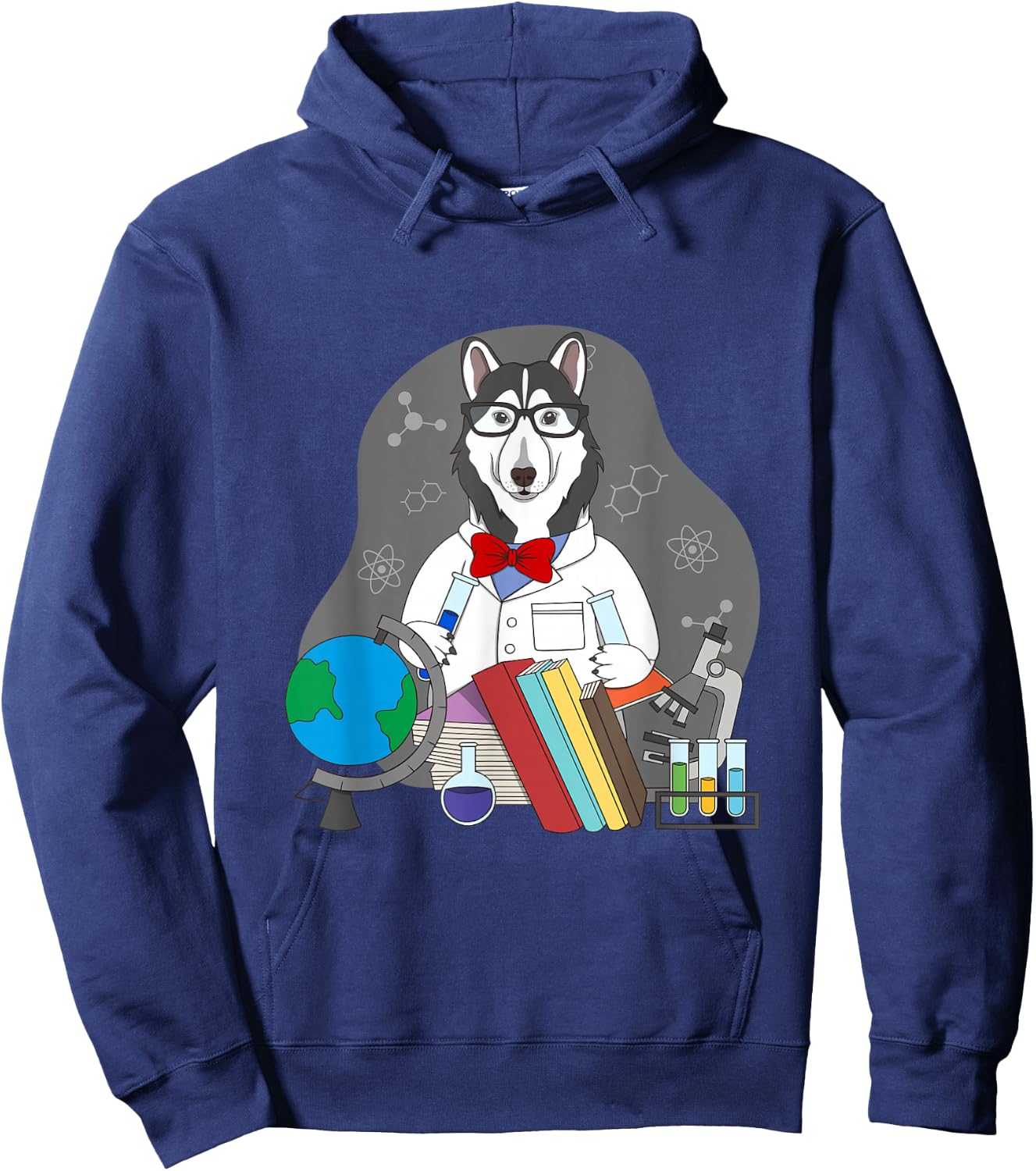 Husky Lover and Scientist Teacher Design Hoodie - Hoodie | Navy