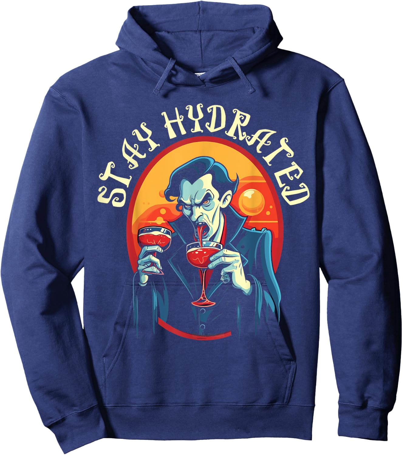 Dracula Halloween Scary Trick Or Treat Spooky Vampire Hoodie - Hoodie | Navy