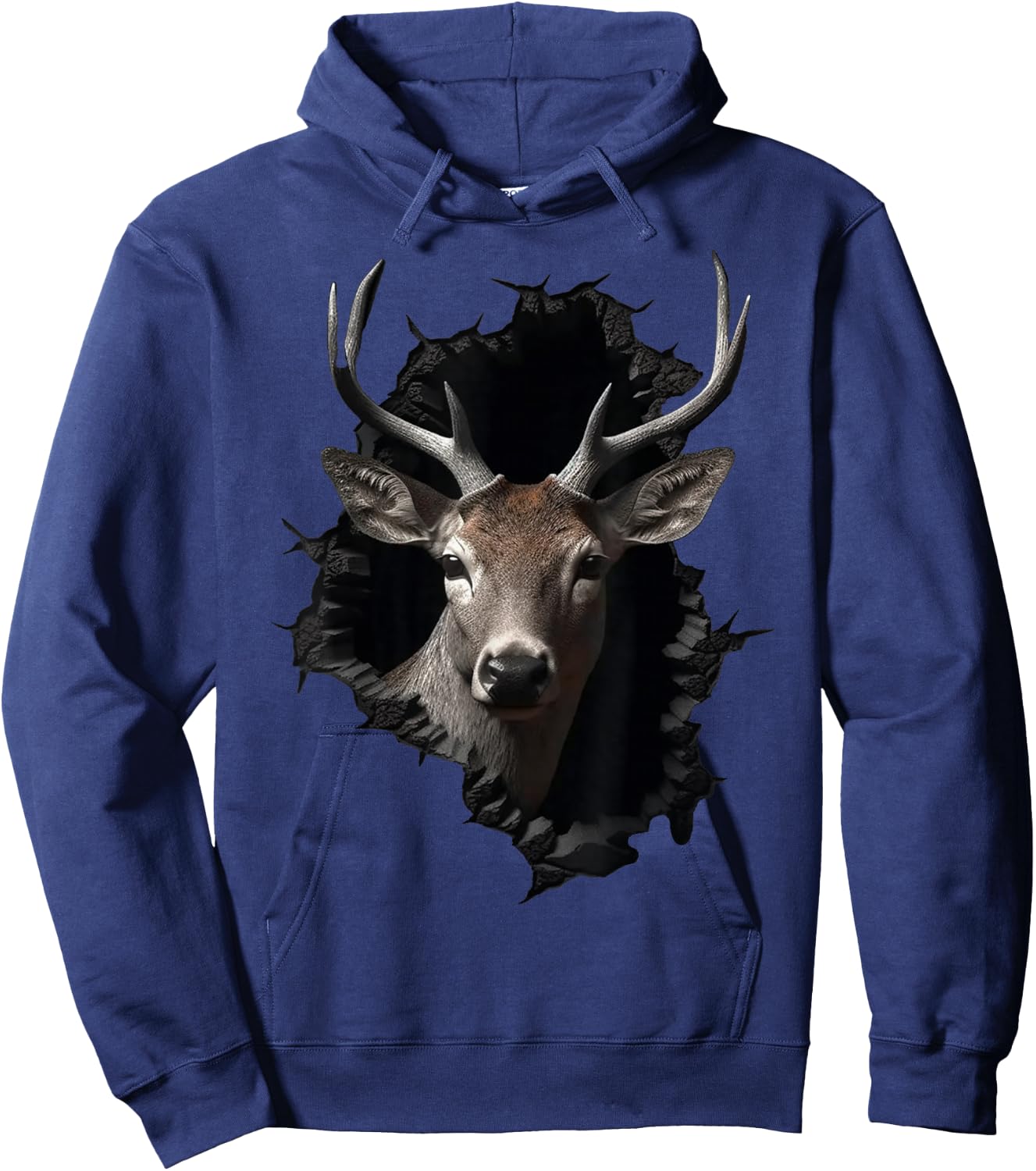 Deer Artwork Wall - Animal Deer Hoodie - Hoodie | Navy